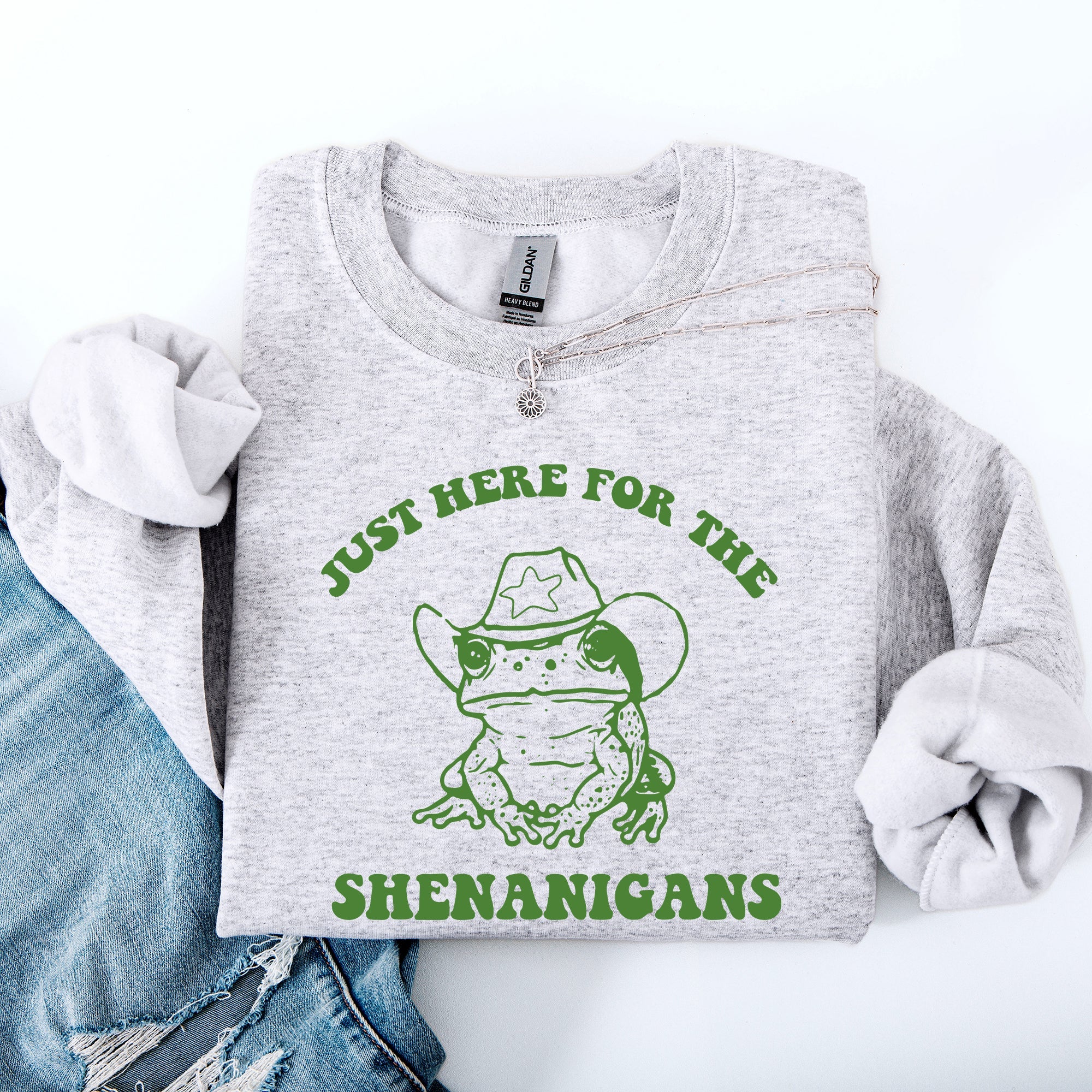 Shenanigans Frog Sheriff Leprechaun St Patrick's Day Shamrock Clover Lucky Sweatshirt