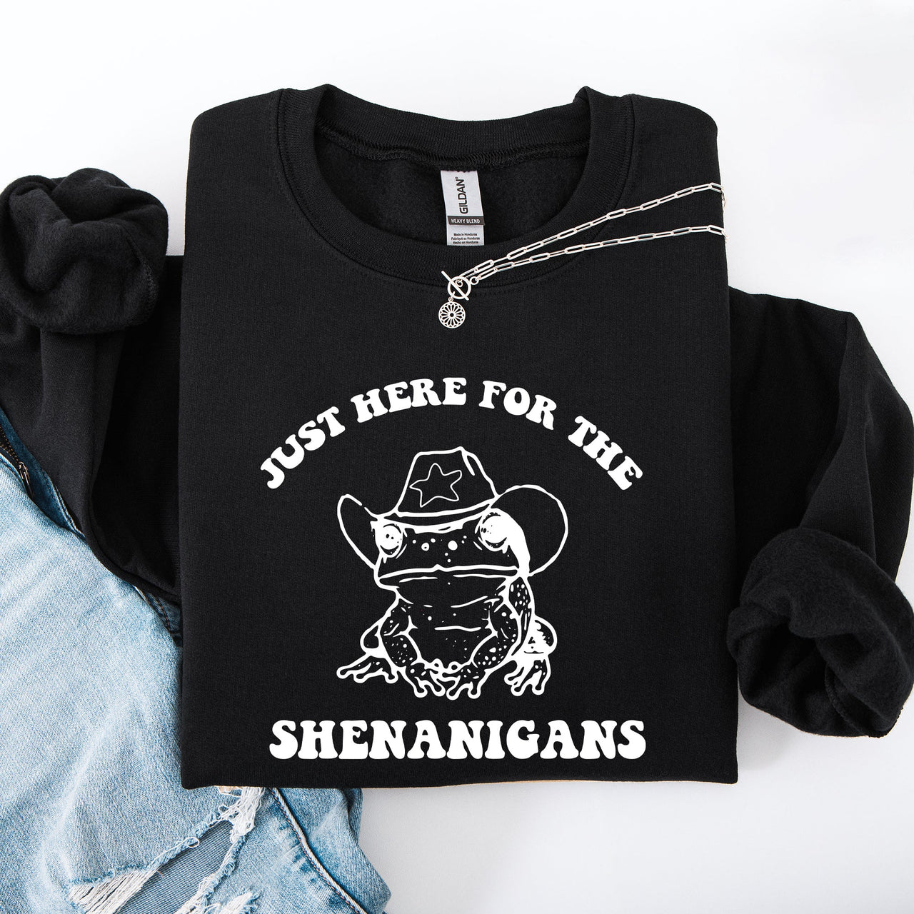 Shenanigans Frog Sheriff Leprechaun St Patrick's Day Shamrock Clover Lucky Sweatshirt