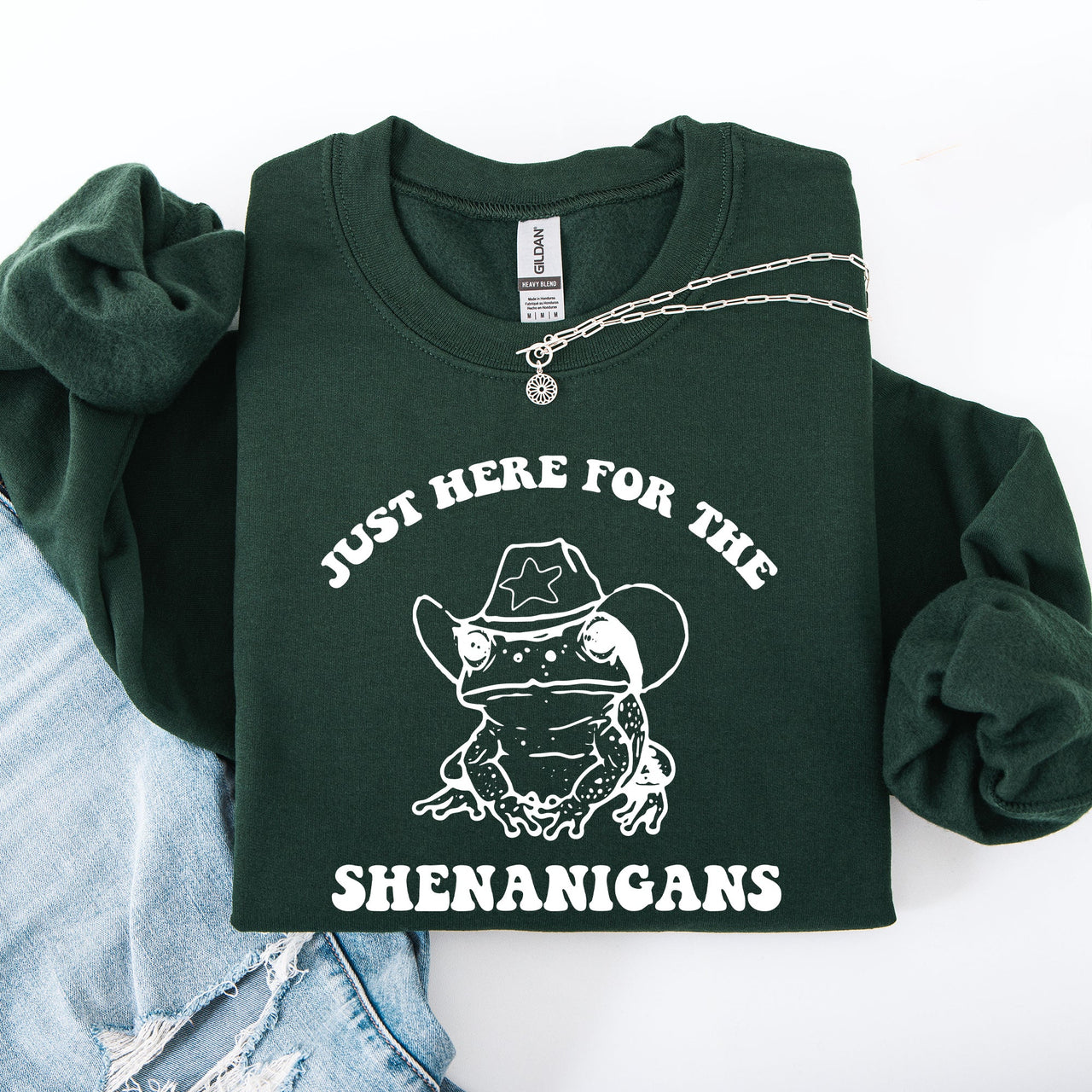 Shenanigans Frog Sheriff Leprechaun St Patrick's Day Shamrock Clover Lucky Sweatshirt