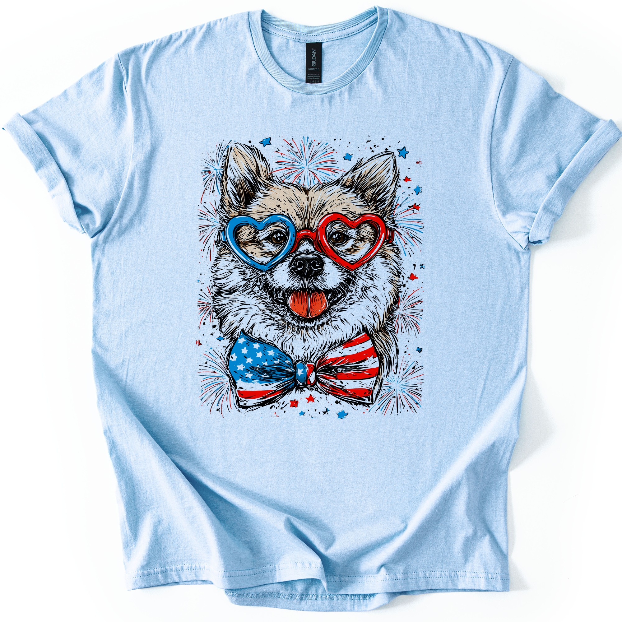 Shiba Inu Patriotic Dog USA Pride For Pet Lovers Fourth Of July Americana Celebration Graphic Tee