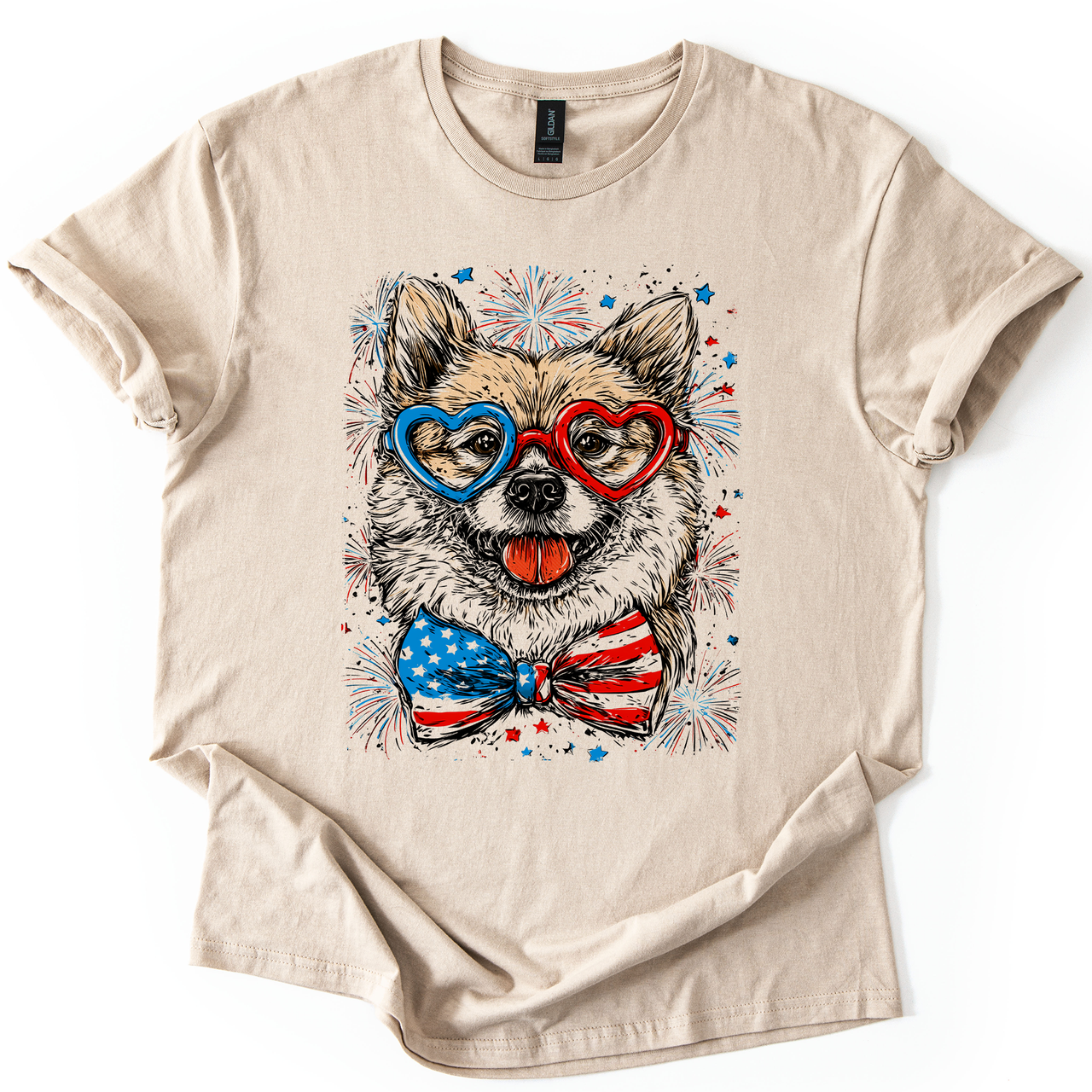 Shiba Inu Patriotic Dog USA Pride For Pet Lovers Fourth Of July Americana Celebration Graphic Tee
