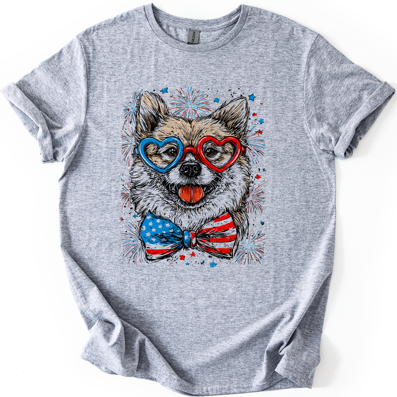 Shiba Inu Patriotic Dog USA Pride For Pet Lovers Fourth Of July Americana Celebration Graphic Tee