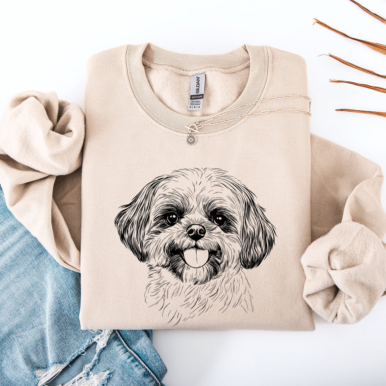 Shih Tzu Lover Dog Breed Portrait And Mascot Art For Pet Parents Everywhere Sweatshirt