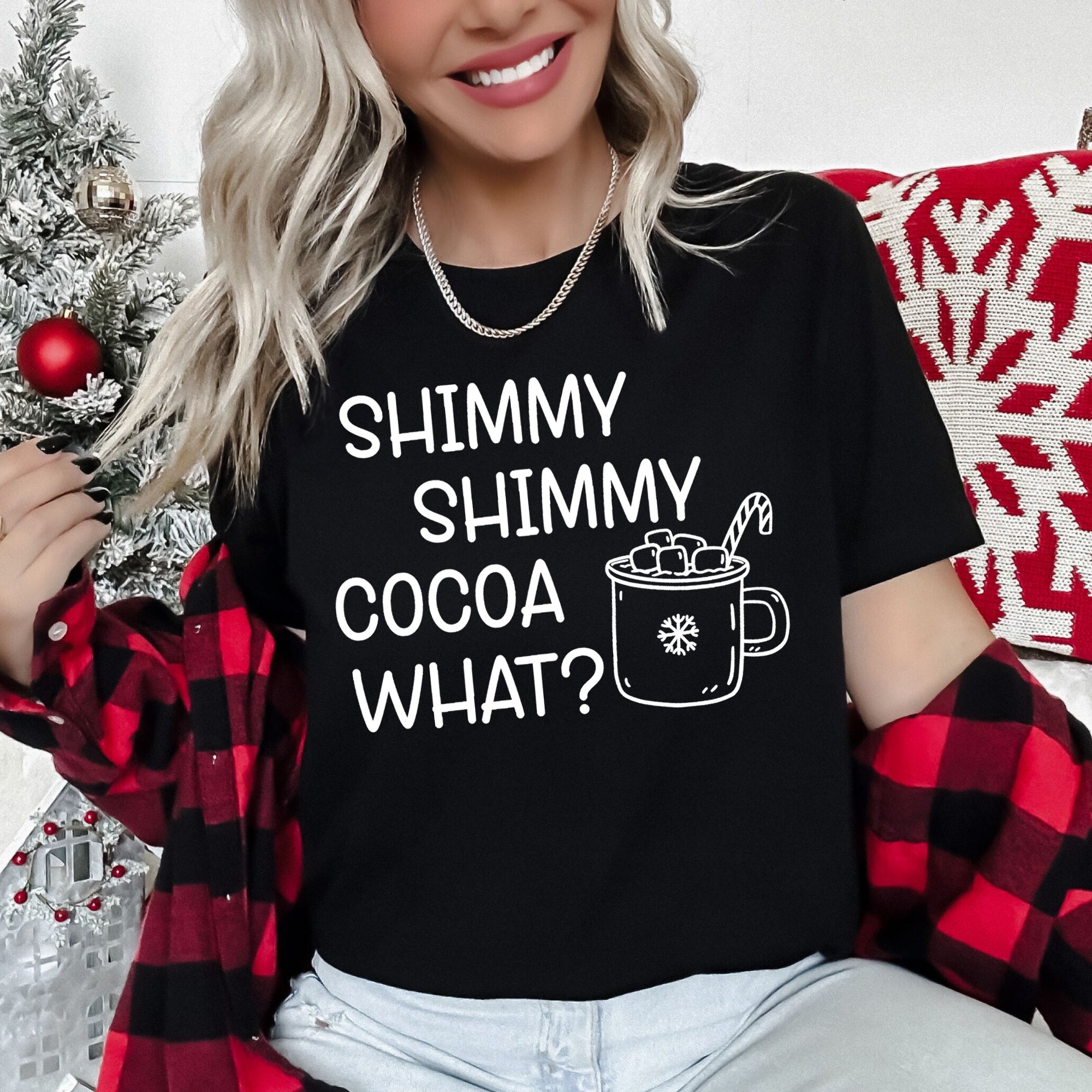 Shimmy Shimmy Hot Chocolate Winter Christmas Cozy Vintage Seasonal Holiday Graphic Tee
