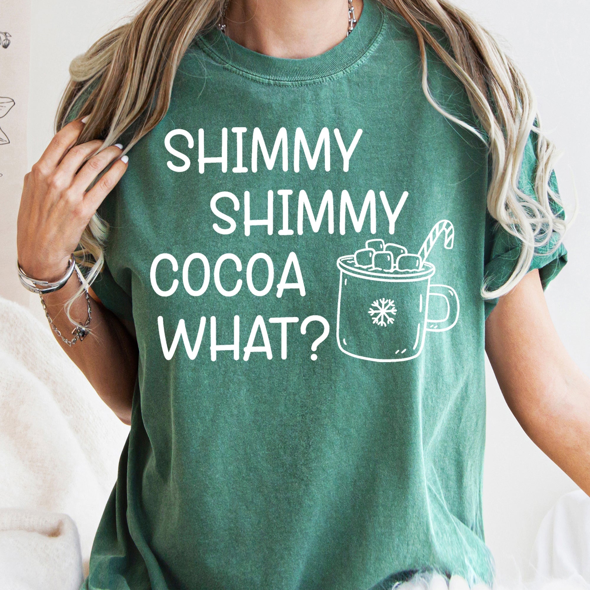 Shimmy Shimmy Hot Chocolate Winter Christmas Cozy Seasonal Vibes Comfort Colors Tee