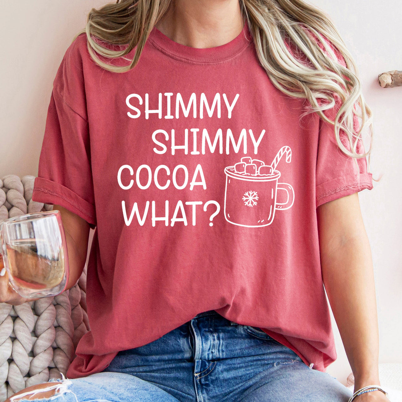 Shimmy Shimmy Hot Chocolate Winter Christmas Cozy Seasonal Vibes Comfort Colors Tee