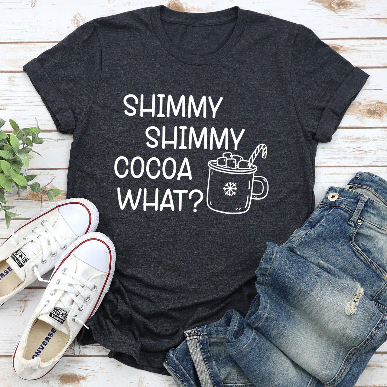 Shimmy Shimmy Hot Chocolate Winter Christmas Cozy Vintage Seasonal Holiday Graphic Tee