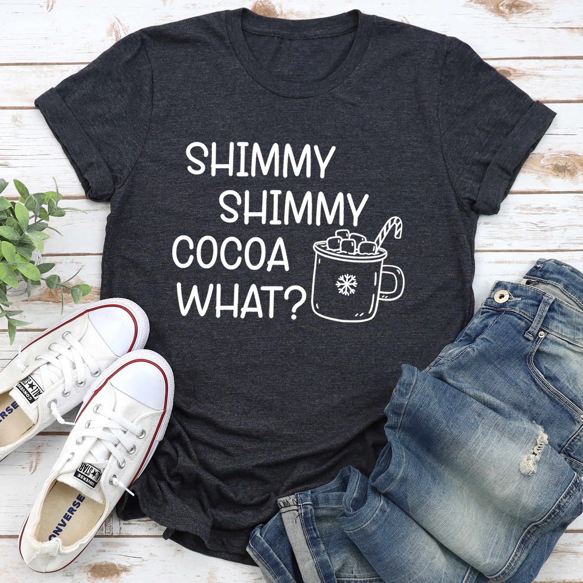 Shimmy Shimmy Hot Chocolate Winter Christmas Cozy Vintage Seasonal Holiday Graphic Tee