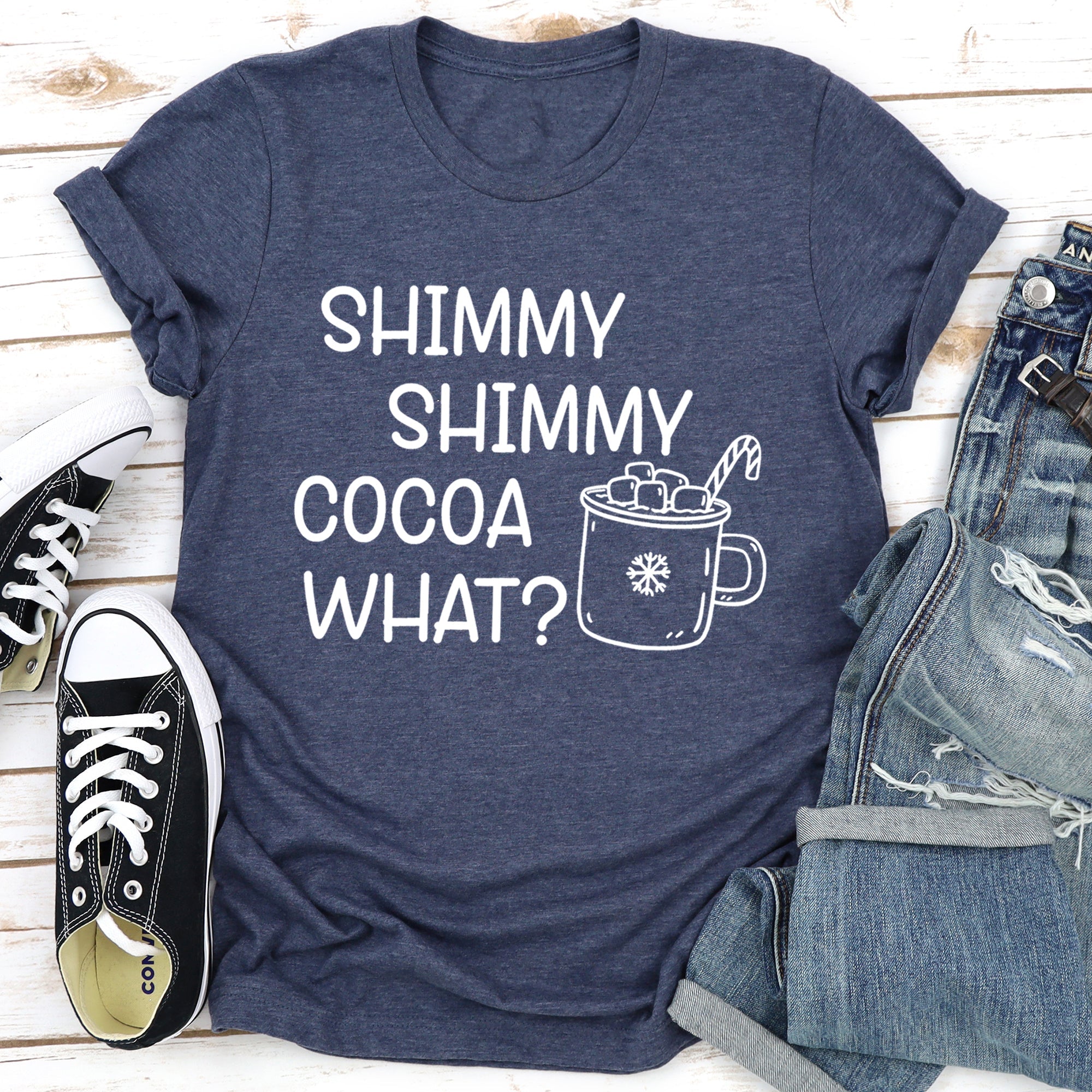 Shimmy Shimmy Hot Chocolate Winter Christmas Cozy Vintage Seasonal Holiday Graphic Tee