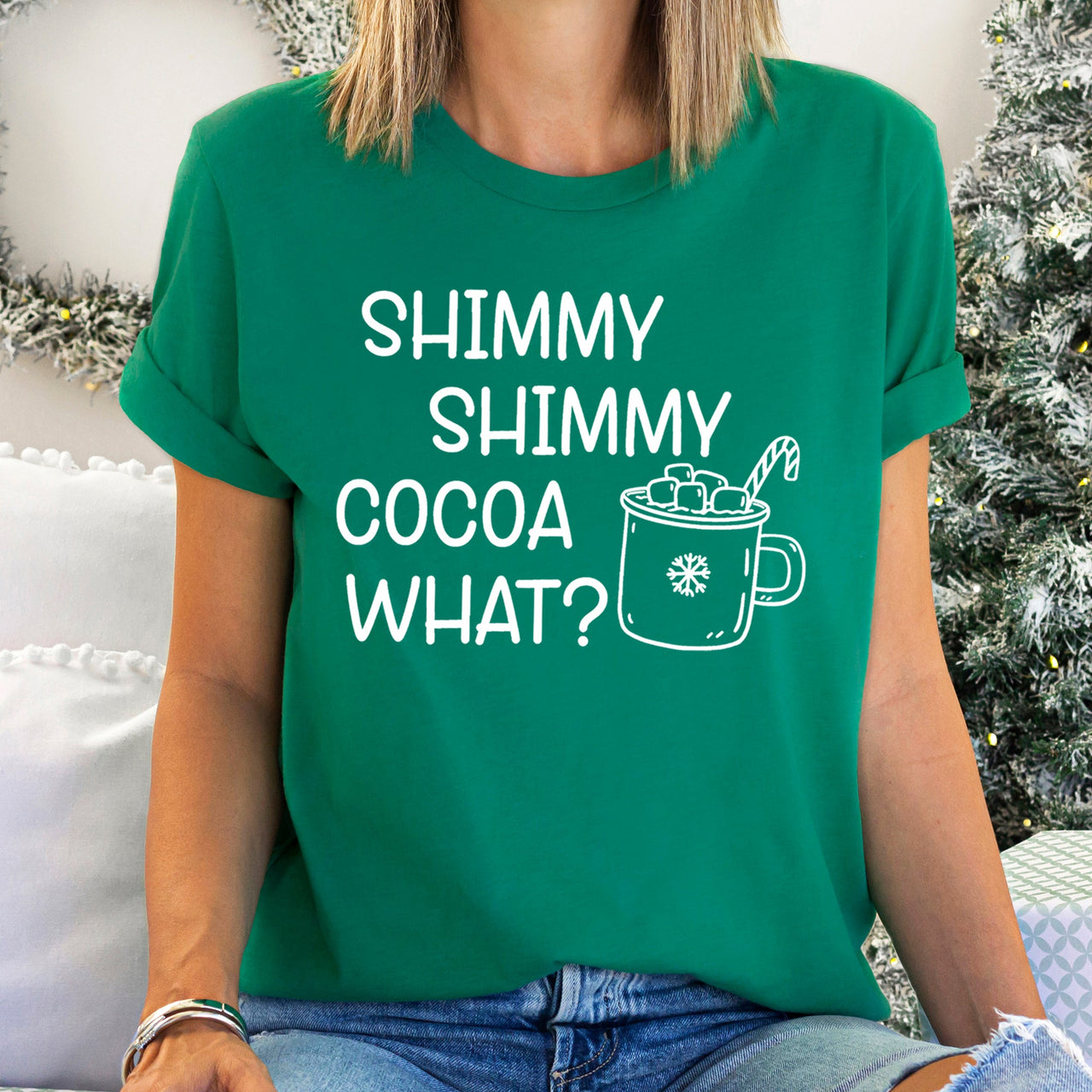 Shimmy Shimmy Hot Chocolate Winter Christmas Cozy Vintage Seasonal Holiday Graphic Tee