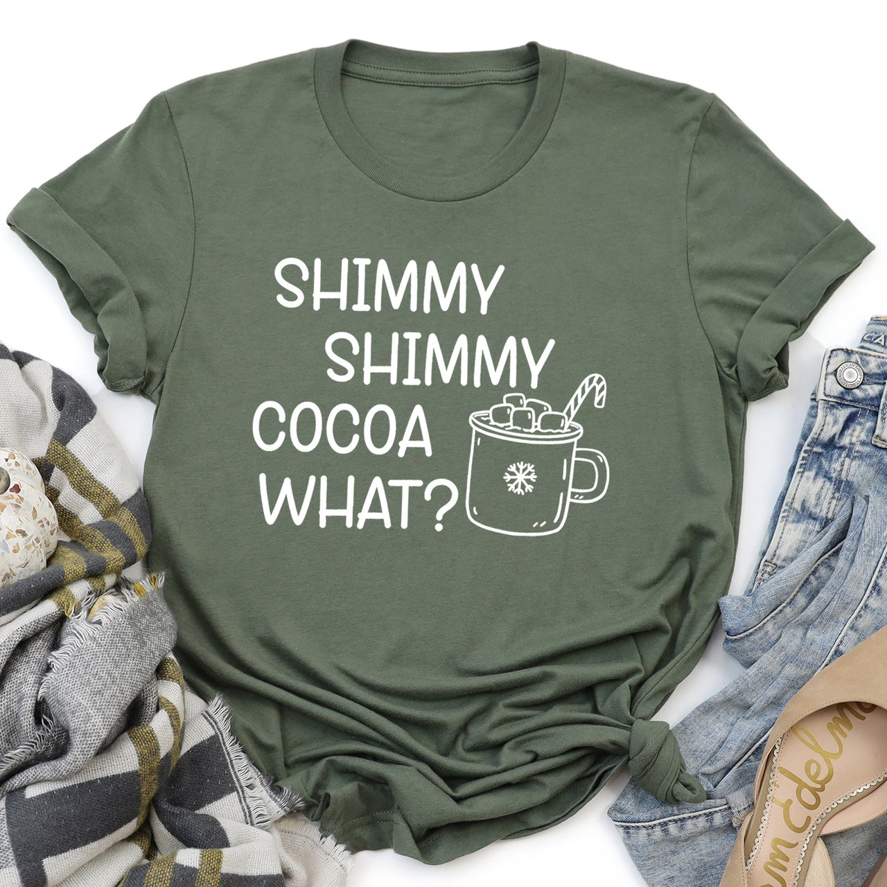 Shimmy Shimmy Hot Chocolate Winter Christmas Cozy Vintage Seasonal Holiday Graphic Tee