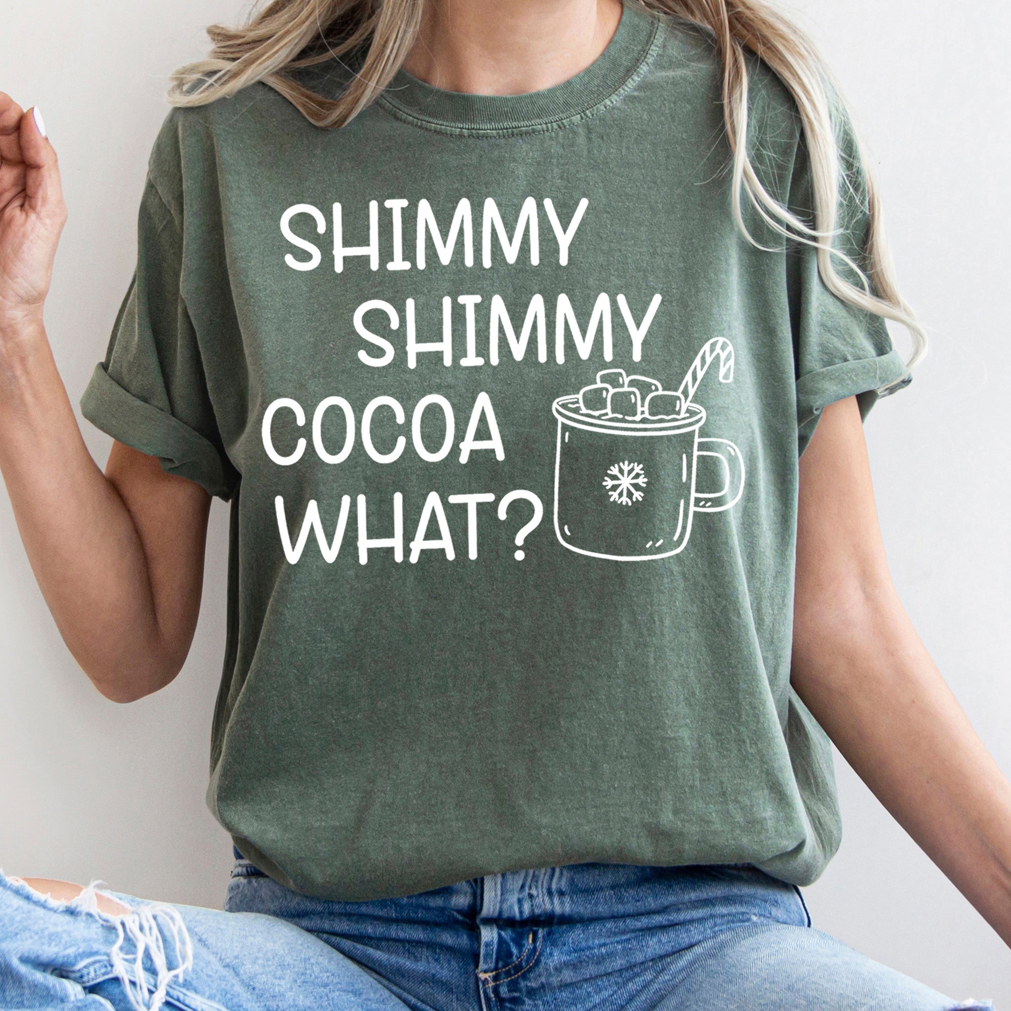 Shimmy Shimmy Hot Chocolate Winter Christmas Cozy Seasonal Vibes Comfort Colors Tee