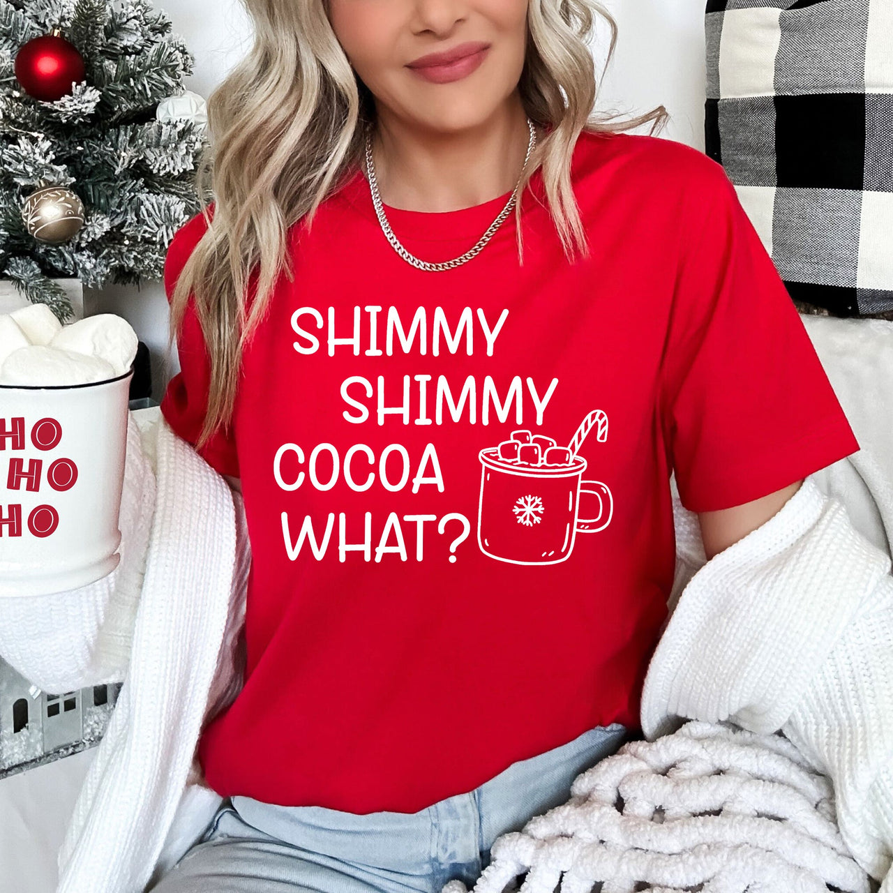Shimmy Shimmy Hot Chocolate Winter Christmas Cozy Vintage Seasonal Holiday Graphic Tee