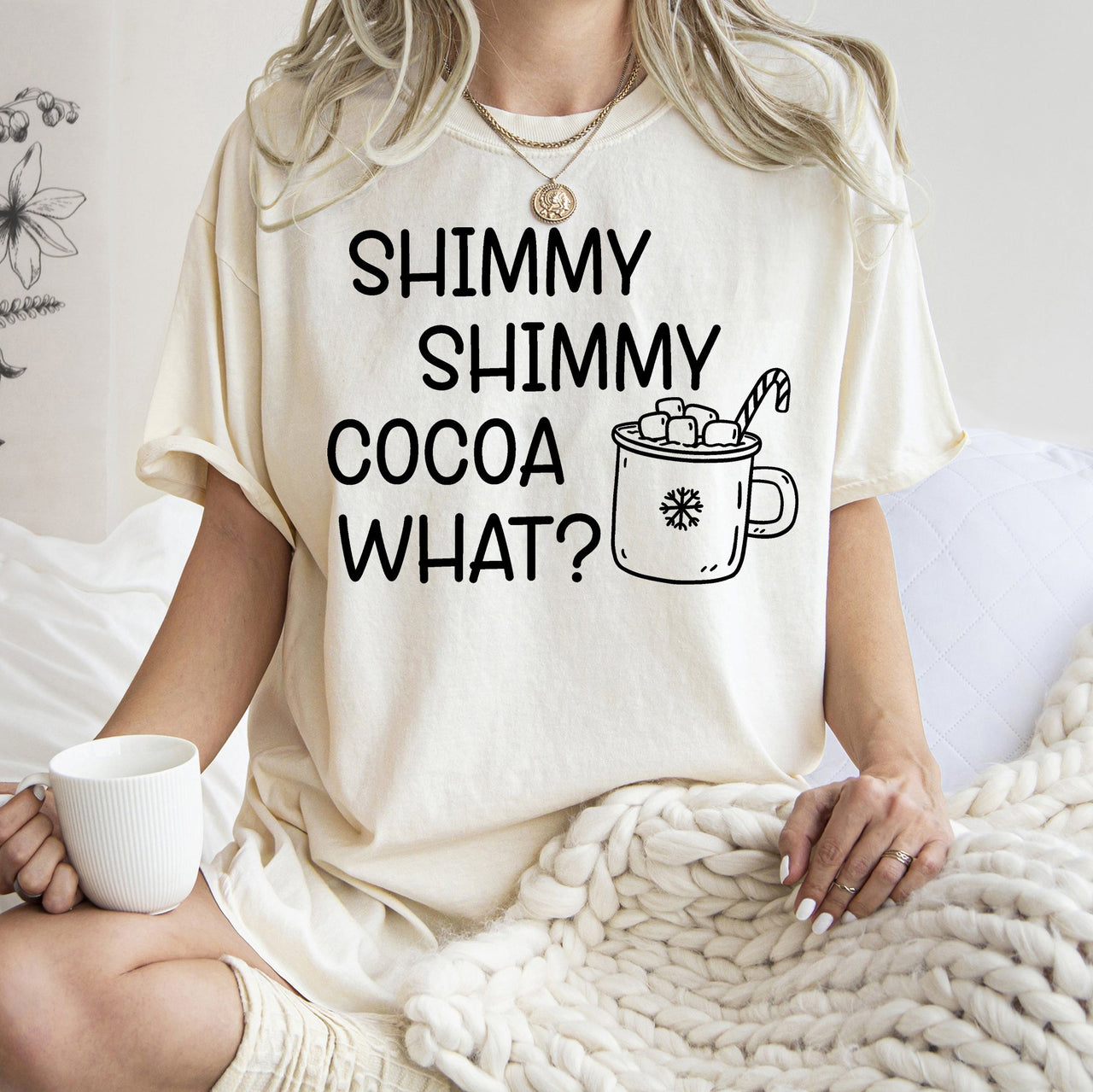 Shimmy Shimmy Hot Chocolate Winter Christmas Cozy Seasonal Vibes Comfort Colors Tee