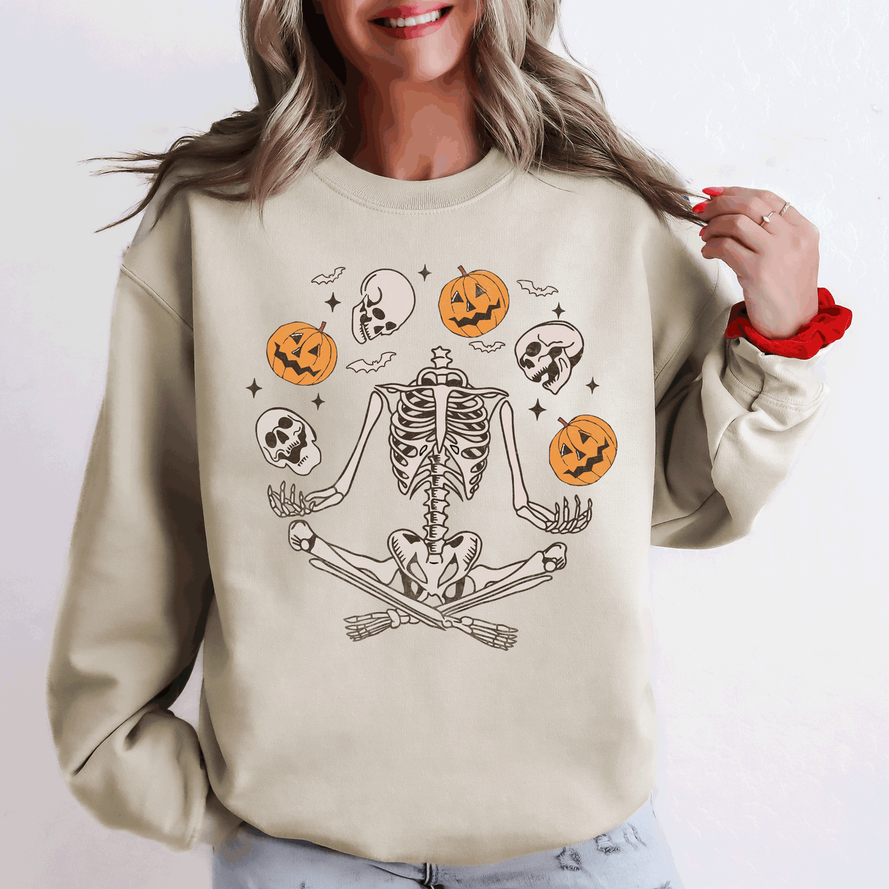 Skeleton, Juggling, Halloween, Jack-O-Lantern Sweatshirt