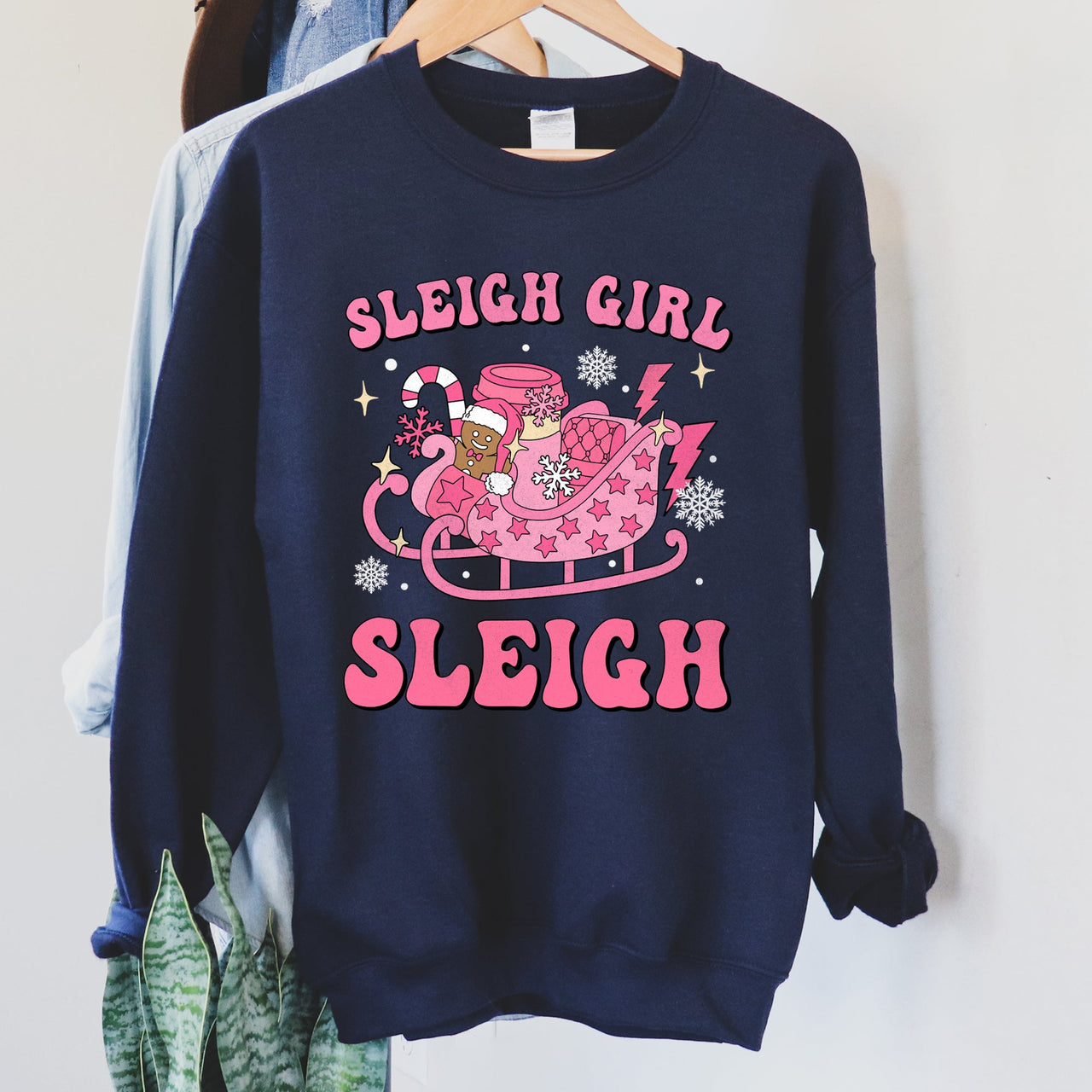 Special Edition Sleigh Girl Sleigh Christmas Retro Cozy Vintage Holiday Graphic Sweatshirt