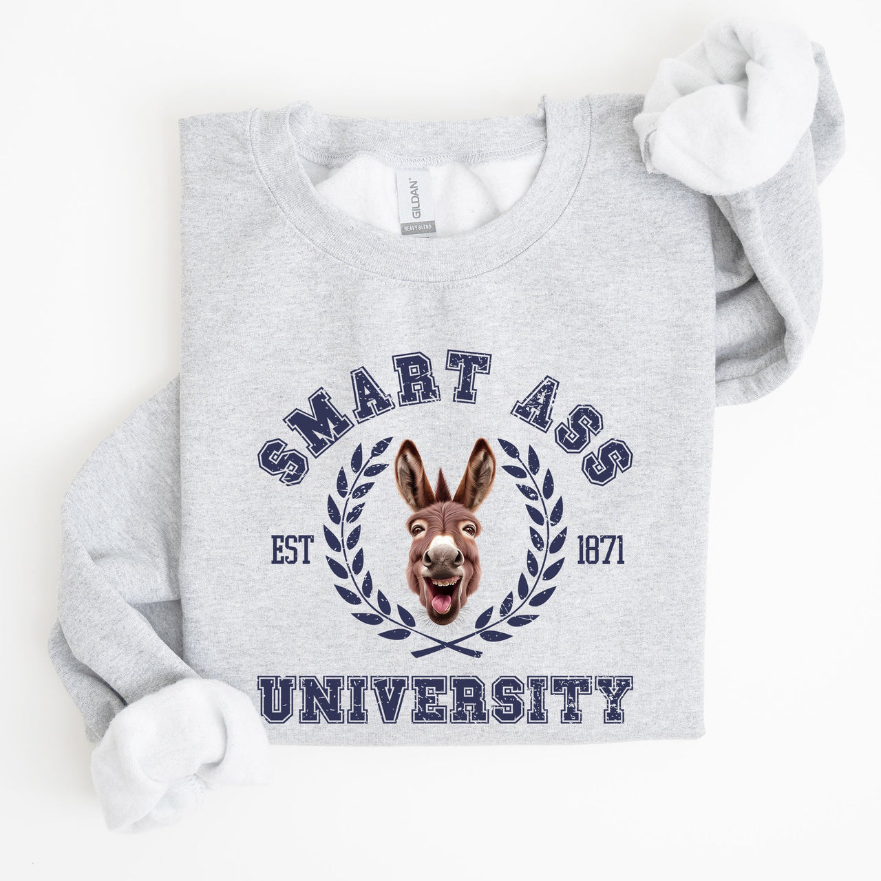 Smart Ass University Donkey Sarcastic College Meme Funny Graphic Quote Sweatshirt