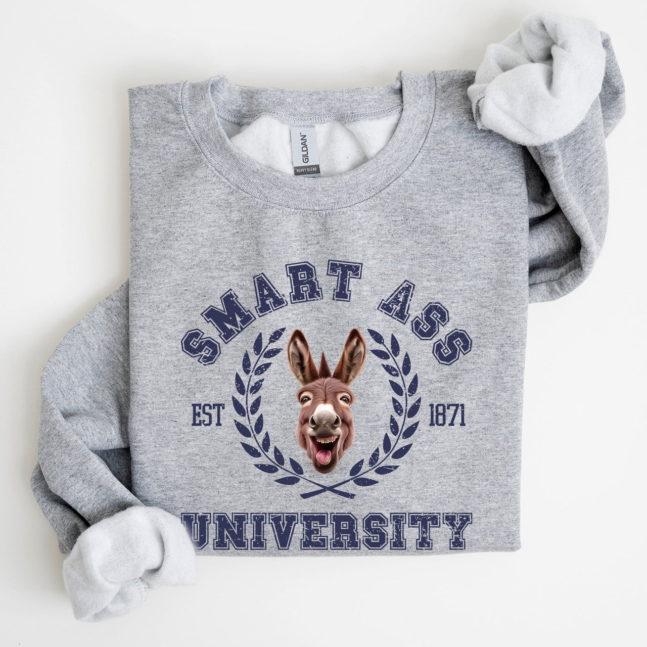 Smart Ass University Donkey Sarcastic College Meme Funny Graphic Quote Sweatshirt