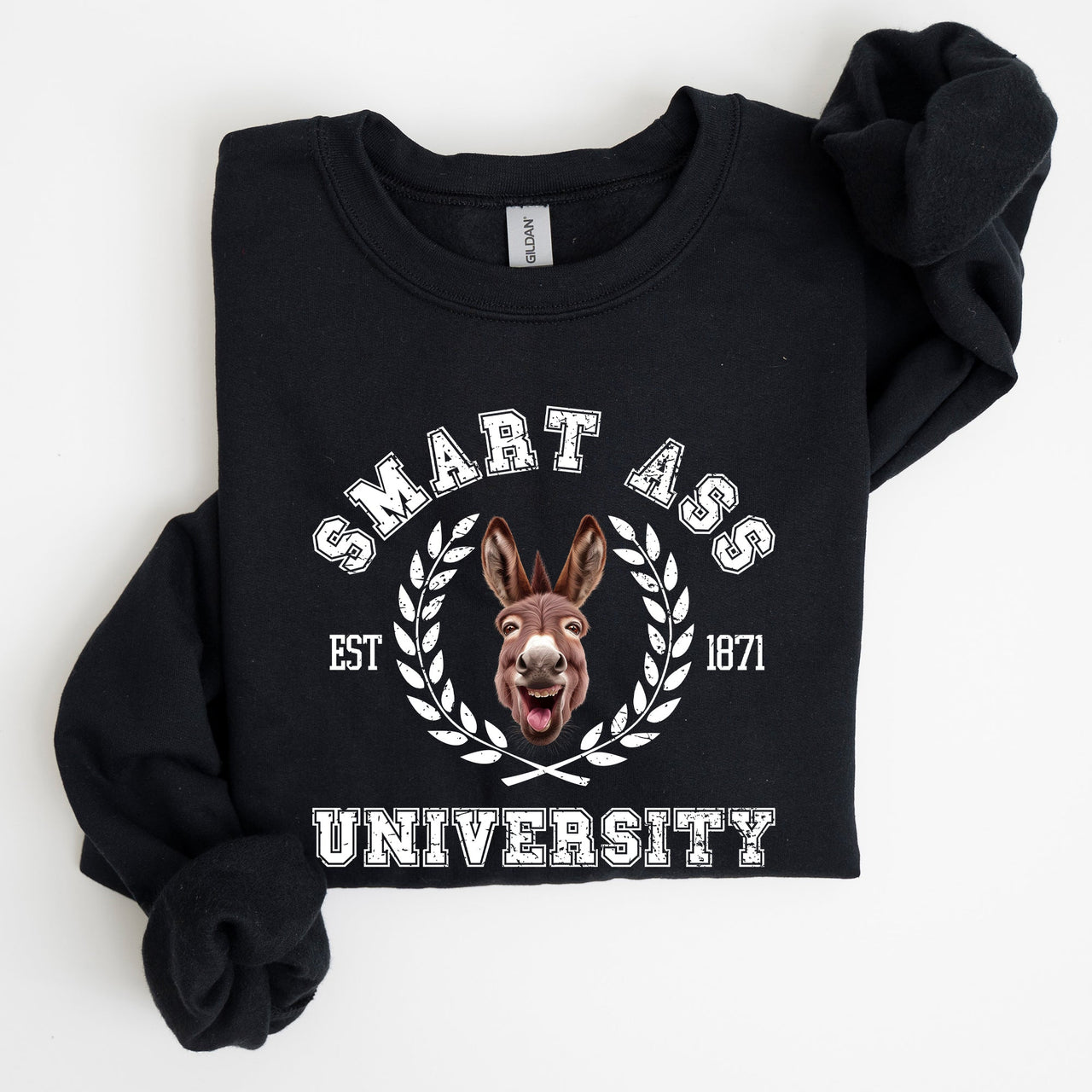 Smart Ass University Donkey Sarcastic College Meme Funny Graphic Quote Sweatshirt