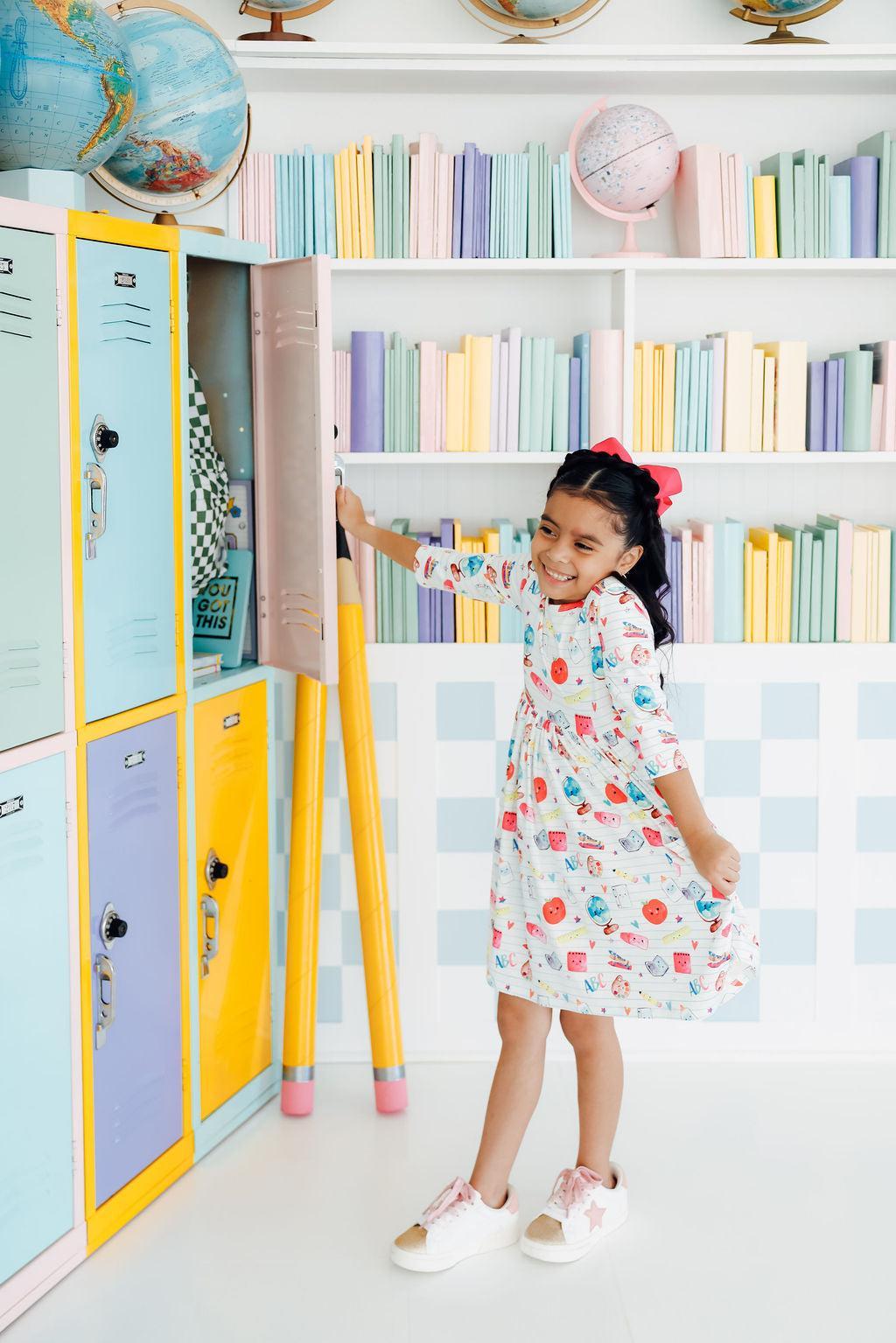 Smarty Pants 3/4 Sleeve Pocket Twirl Dress