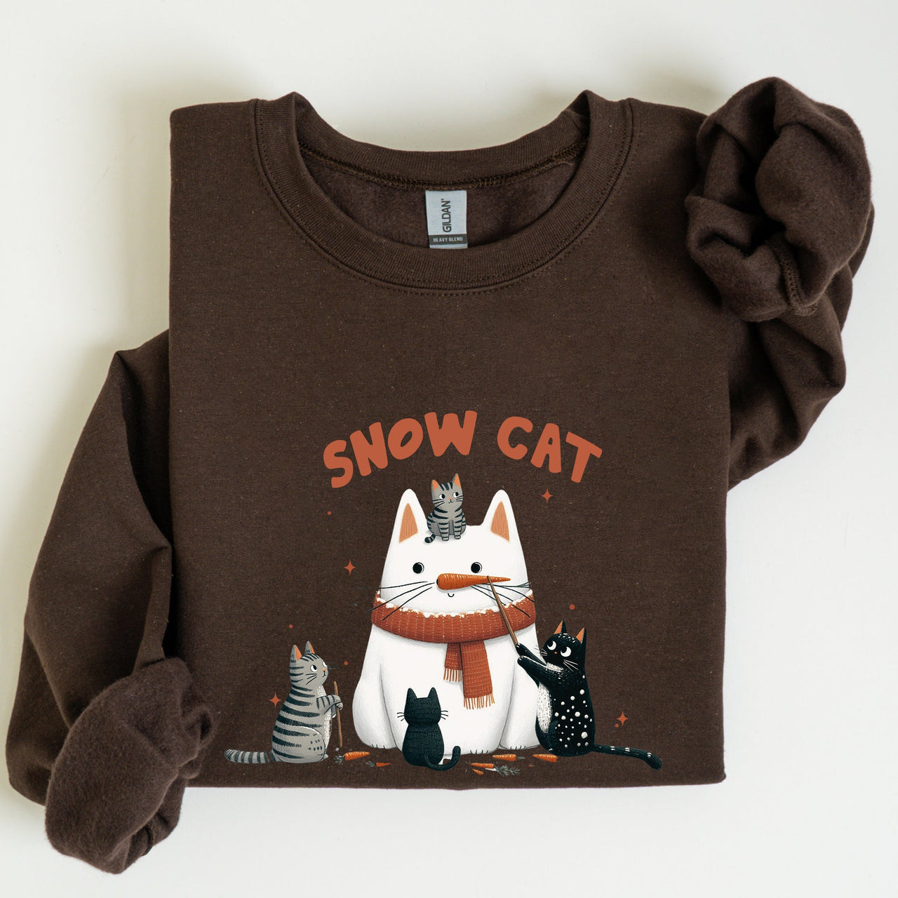 Snow Cat Snowman Cats Christmas Winter Festive Cozy Sweatshirt For Holiday Season
