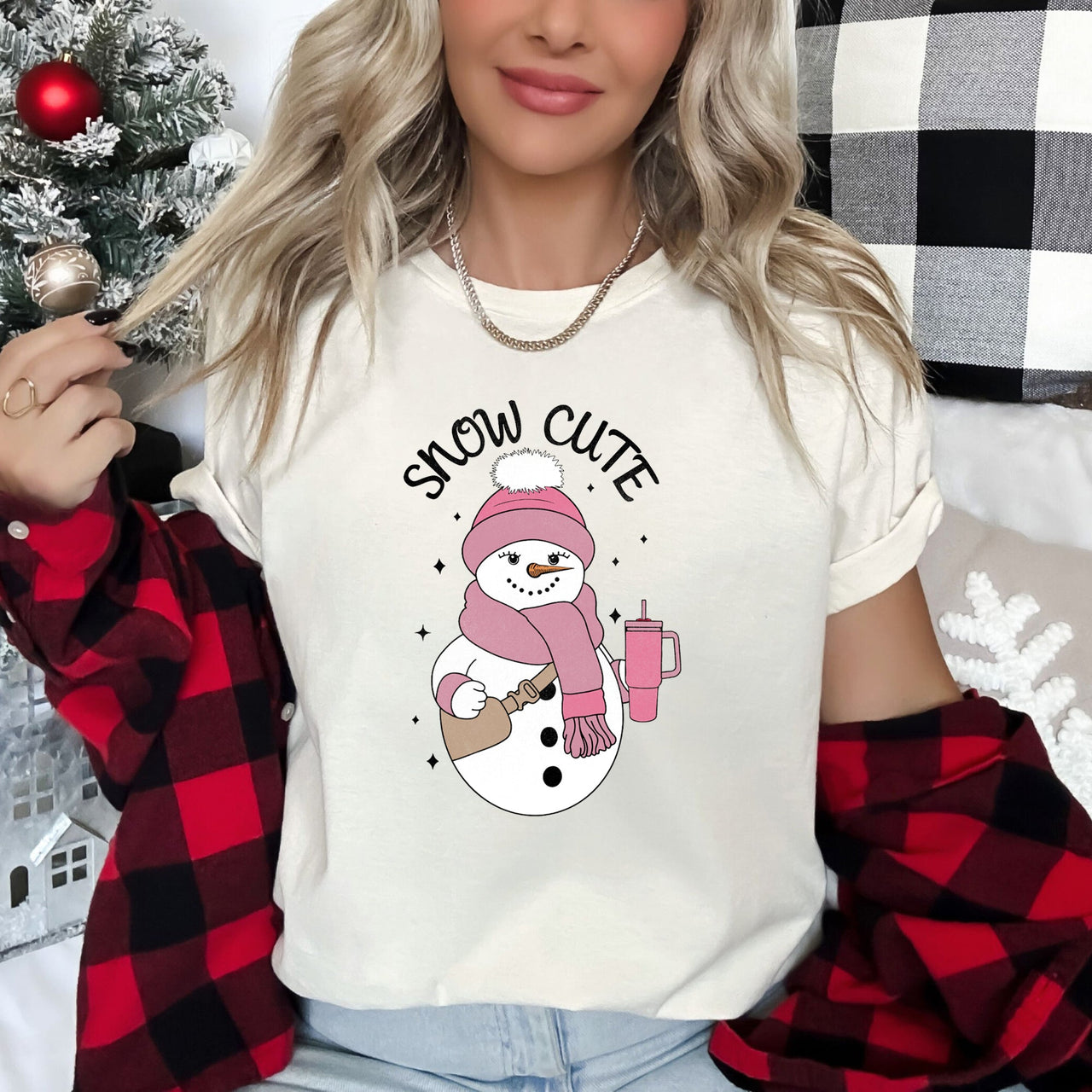Snow Cute Bougie Snowman Christmas Festive Frosty Snow Buddy Cozy Holiday Character Graphic Tee