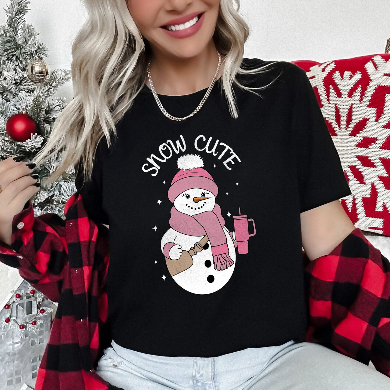 Snow Cute Bougie Snowman Christmas BooJee Holiday Edition Seasonal Collection Graphic Tee