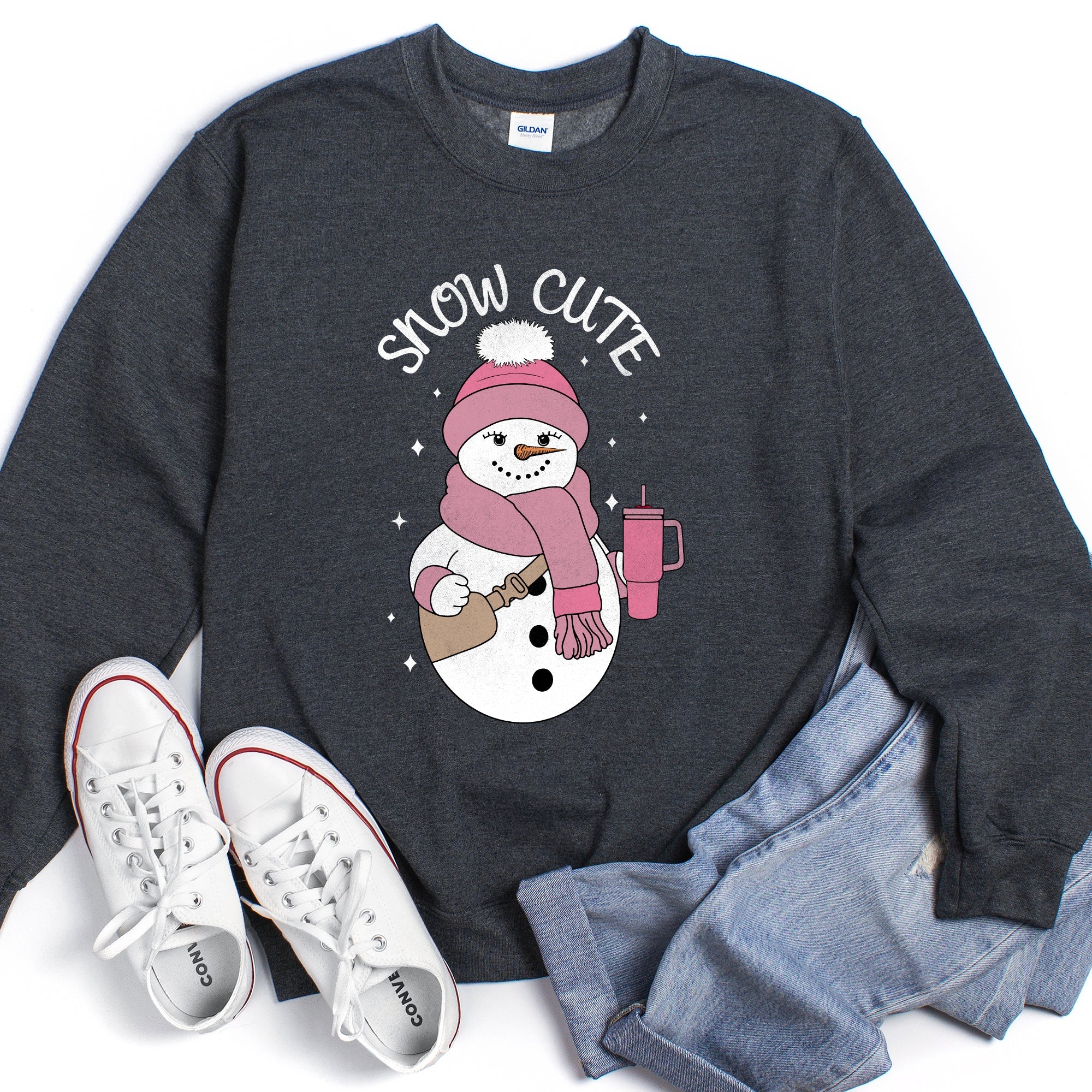 Snow Cute, Bougie Snowman Christmas Holiday Cheer Limited Edition Collectors Sweatshirt