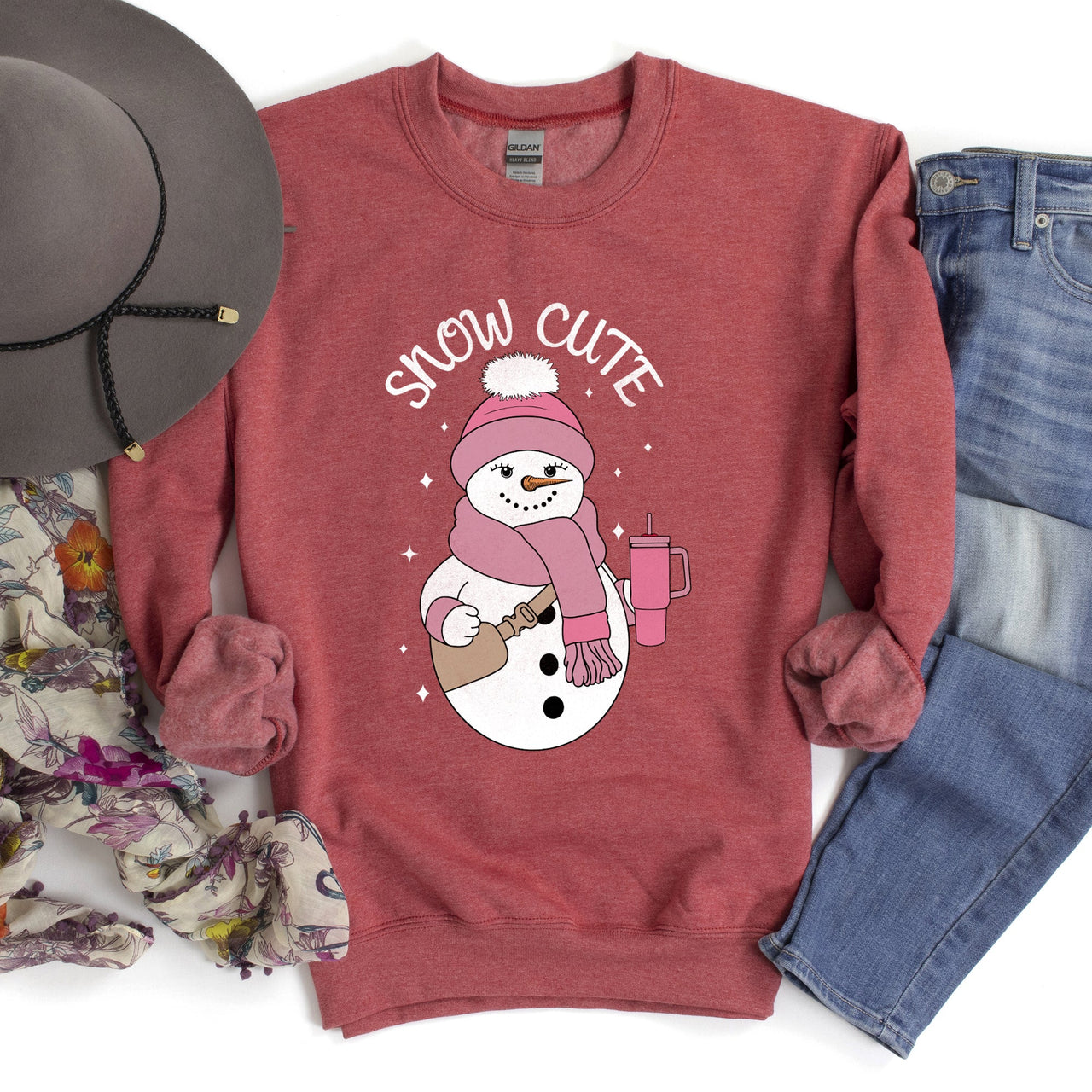 Snow Cute, Bougie Snowman Christmas Holiday Cheer Limited Edition Collectors Sweatshirt