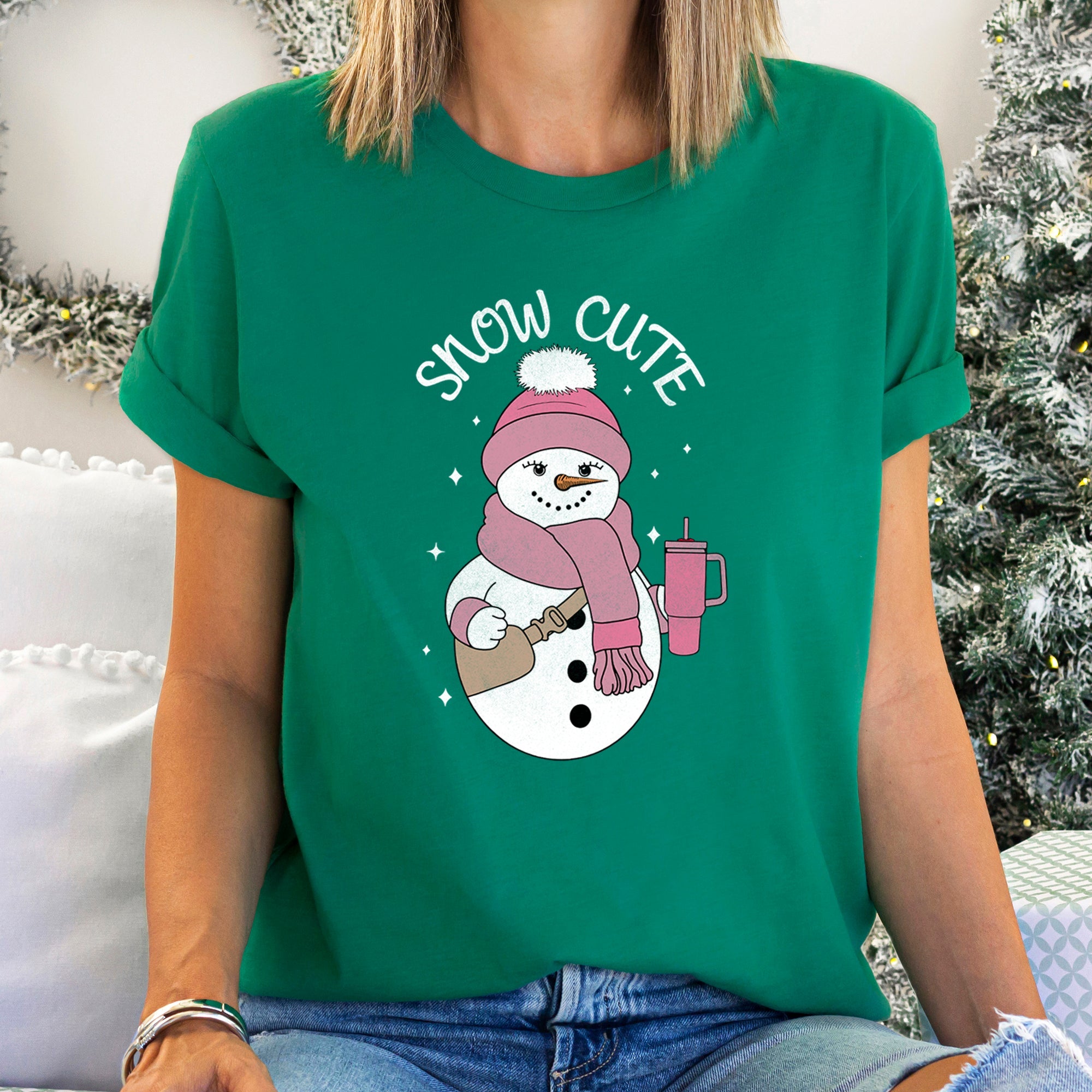 Snow Cute Bougie Snowman Christmas BooJee Holiday Edition Seasonal Collection Graphic Tee