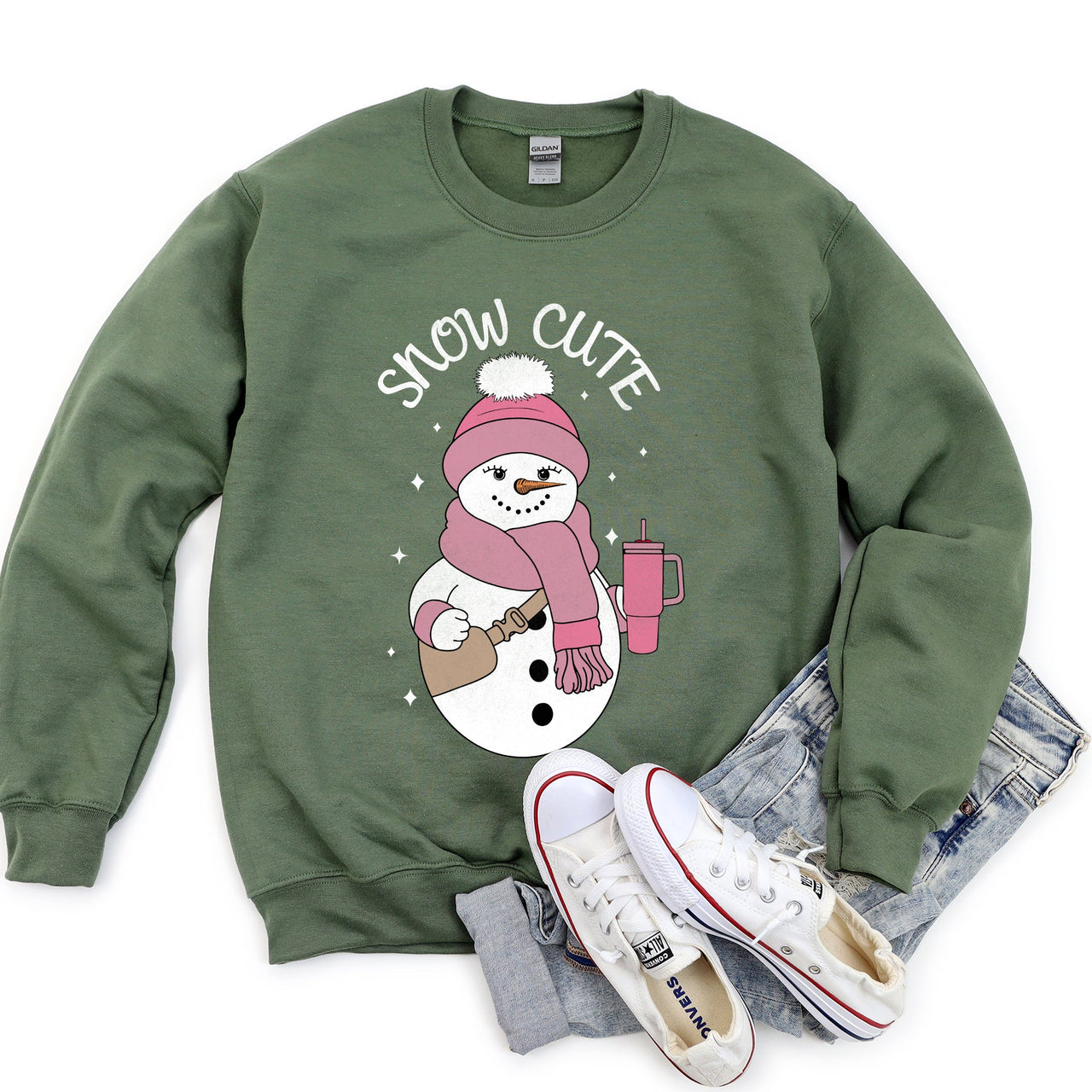Snow Cute, Bougie Snowman Christmas Holiday Cheer Limited Edition Collectors Sweatshirt