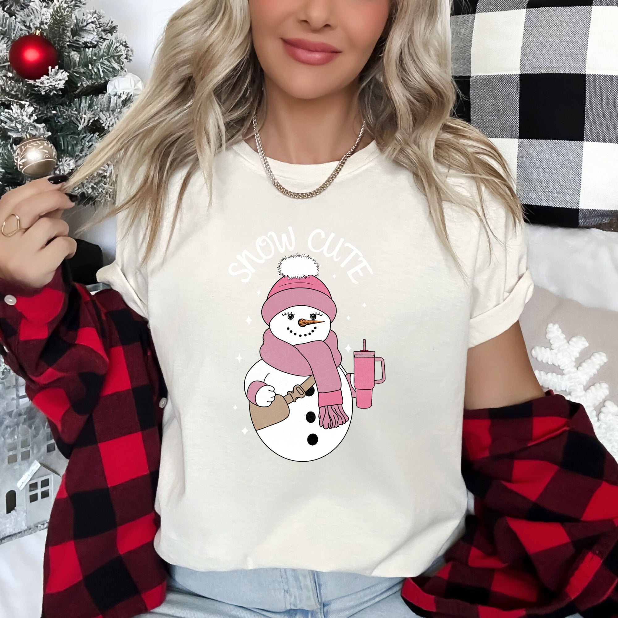 Snow Cute Bougie Snowman Christmas BooJee Holiday Edition Seasonal Collection Graphic Tee