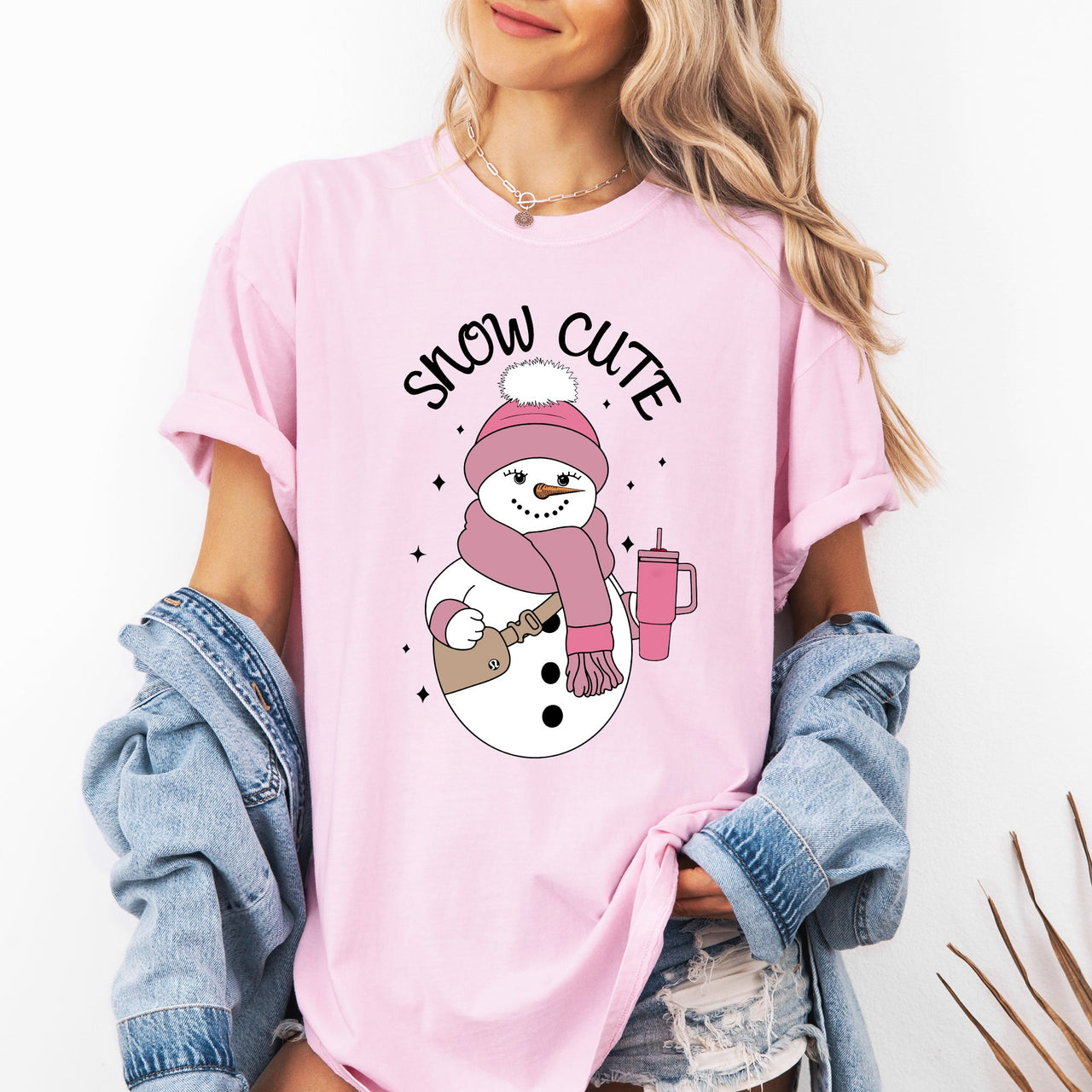 Snow Cute Bougie Snowman Christmas Winter Xmas Cozy Holiday Edition Comfort Colors Tee