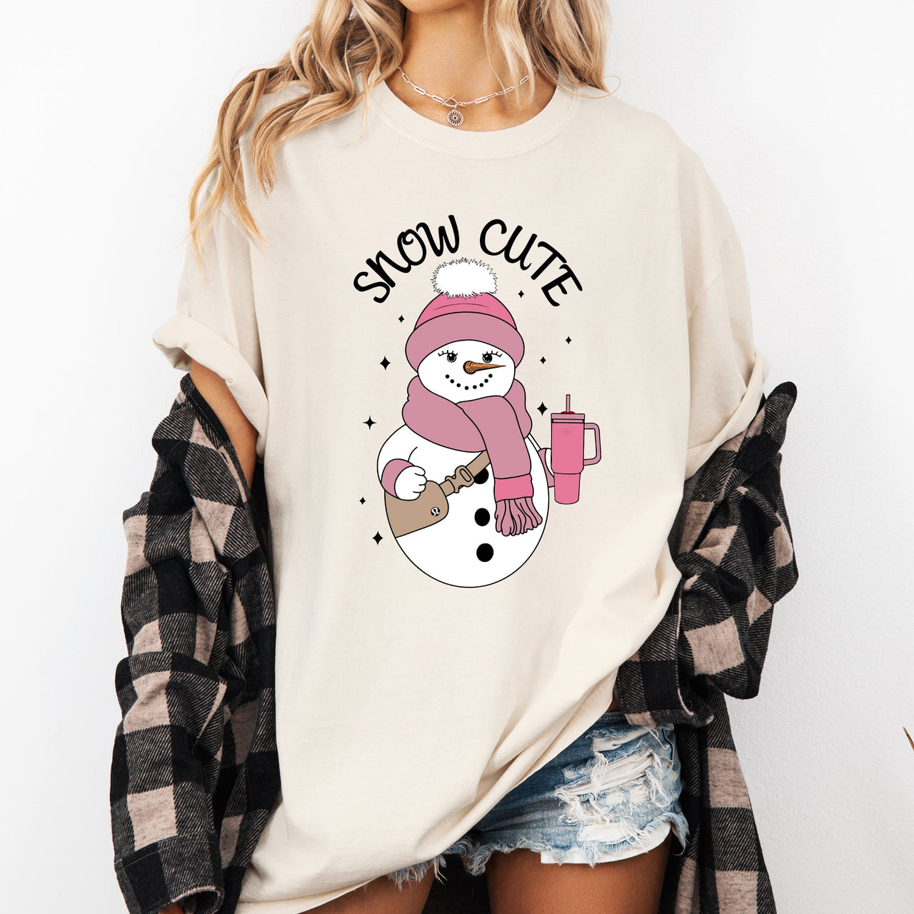 Snow Cute Bougie Snowman Christmas Winter Xmas Cozy Holiday Edition Comfort Colors Tee