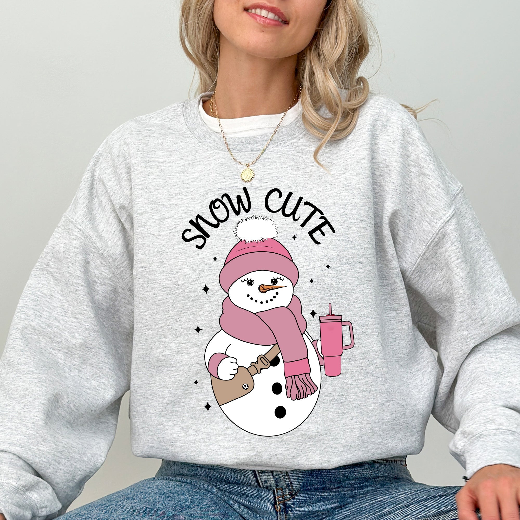 Snow Bougie Snowman Christmas Winter Xmas Festive Cozy Holiday Vibes Warm Seasonal Sweatshirt