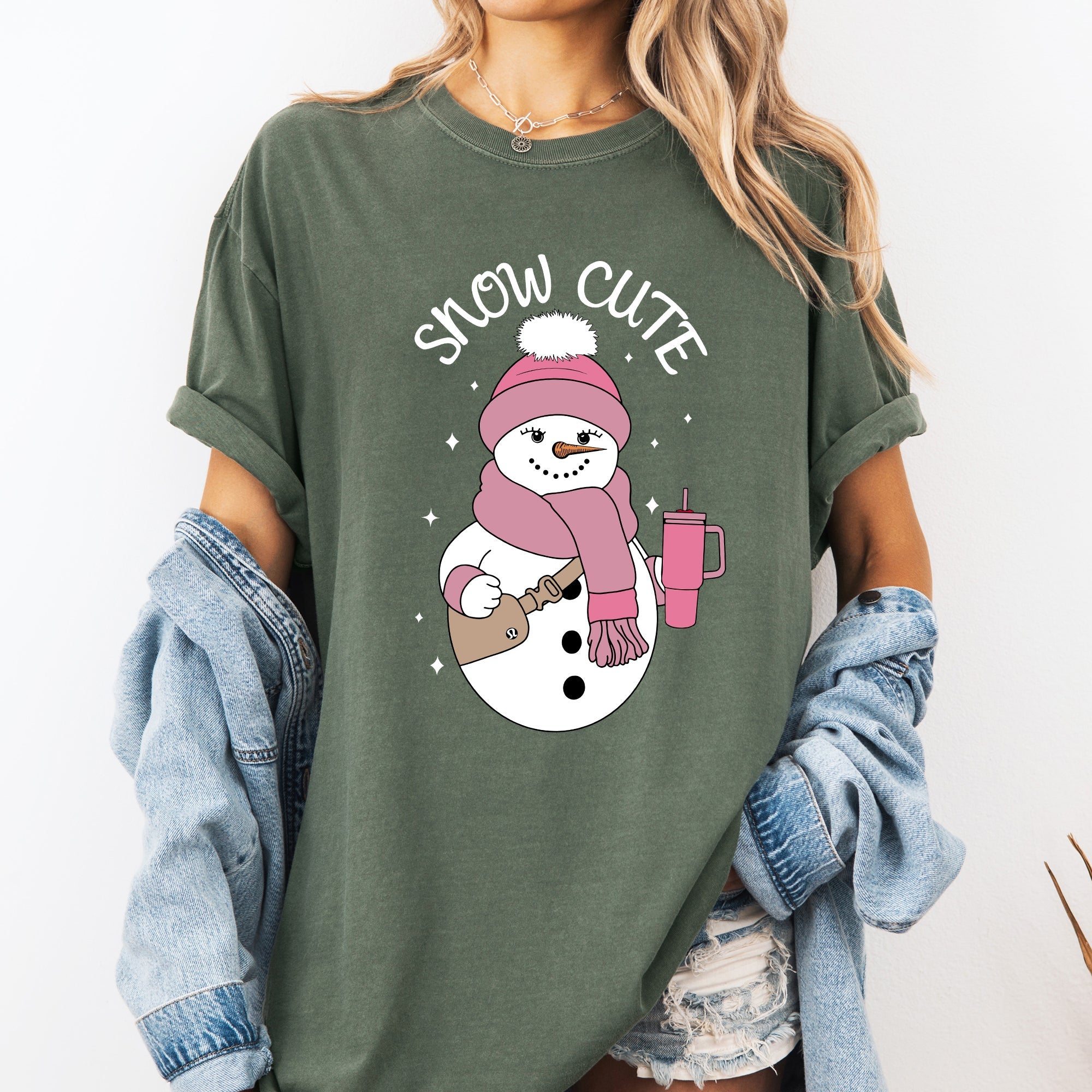 Snow Cute Bougie Snowman Christmas Winter Xmas Cozy Holiday Edition Comfort Colors Tee
