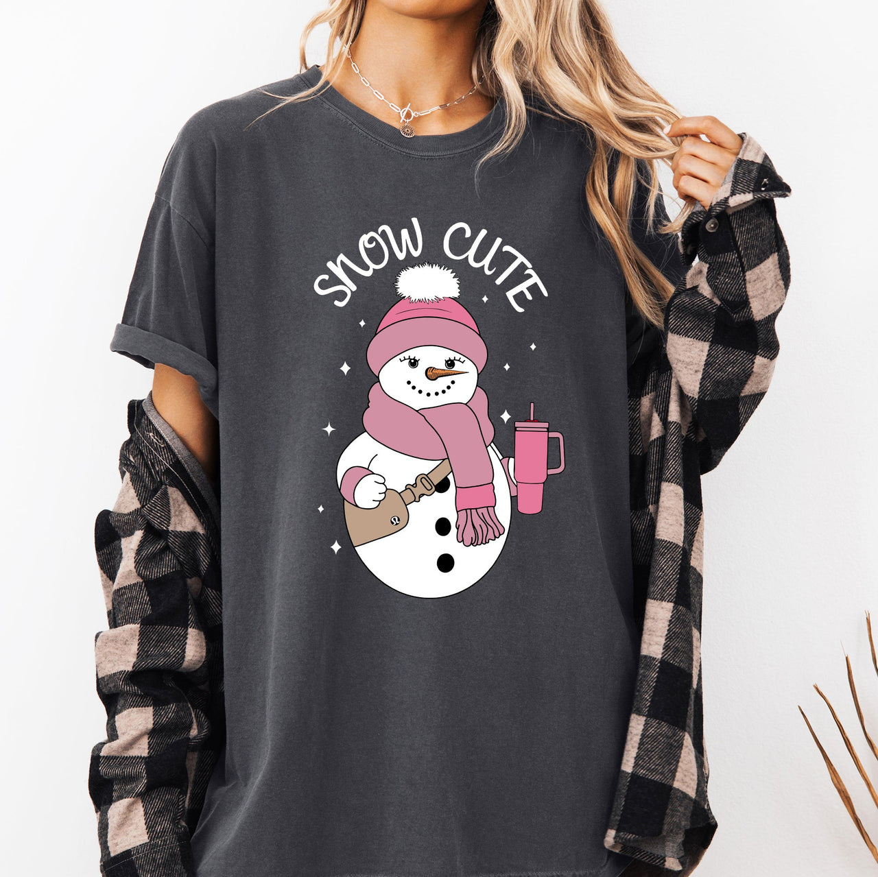 Snow Cute Bougie Snowman Christmas Winter Xmas Cozy Holiday Edition Comfort Colors Tee