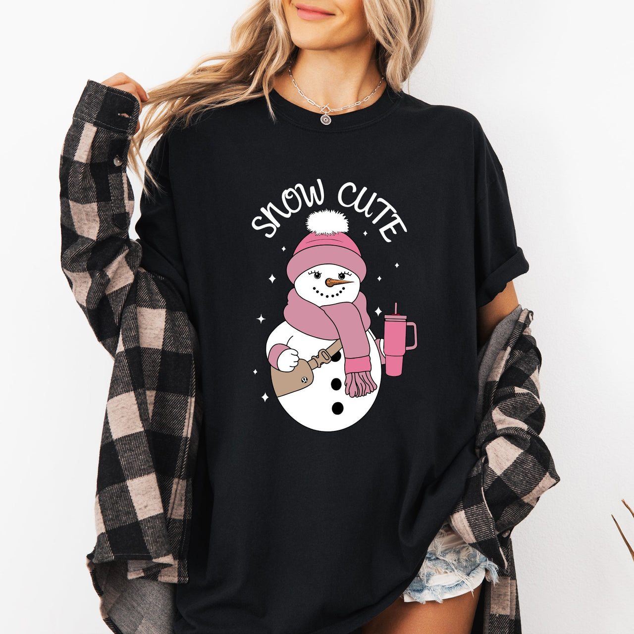 Snow Cute Bougie Snowman Christmas Winter Xmas Cozy Holiday Edition Comfort Colors Tee