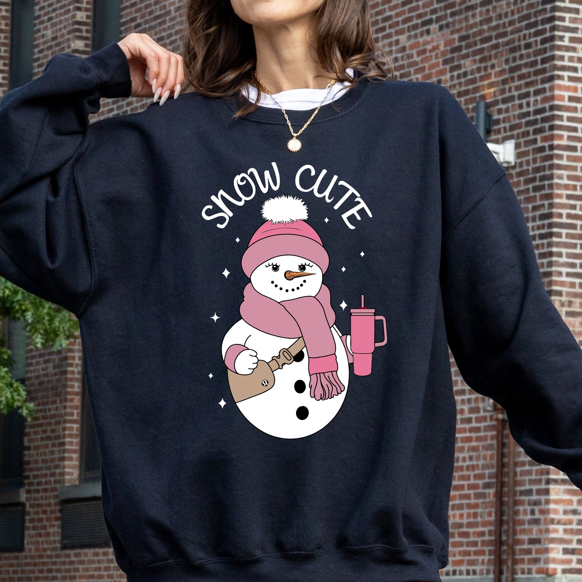 Snow Bougie Snowman Christmas Winter Xmas Festive Cozy Holiday Vibes Warm Seasonal Sweatshirt