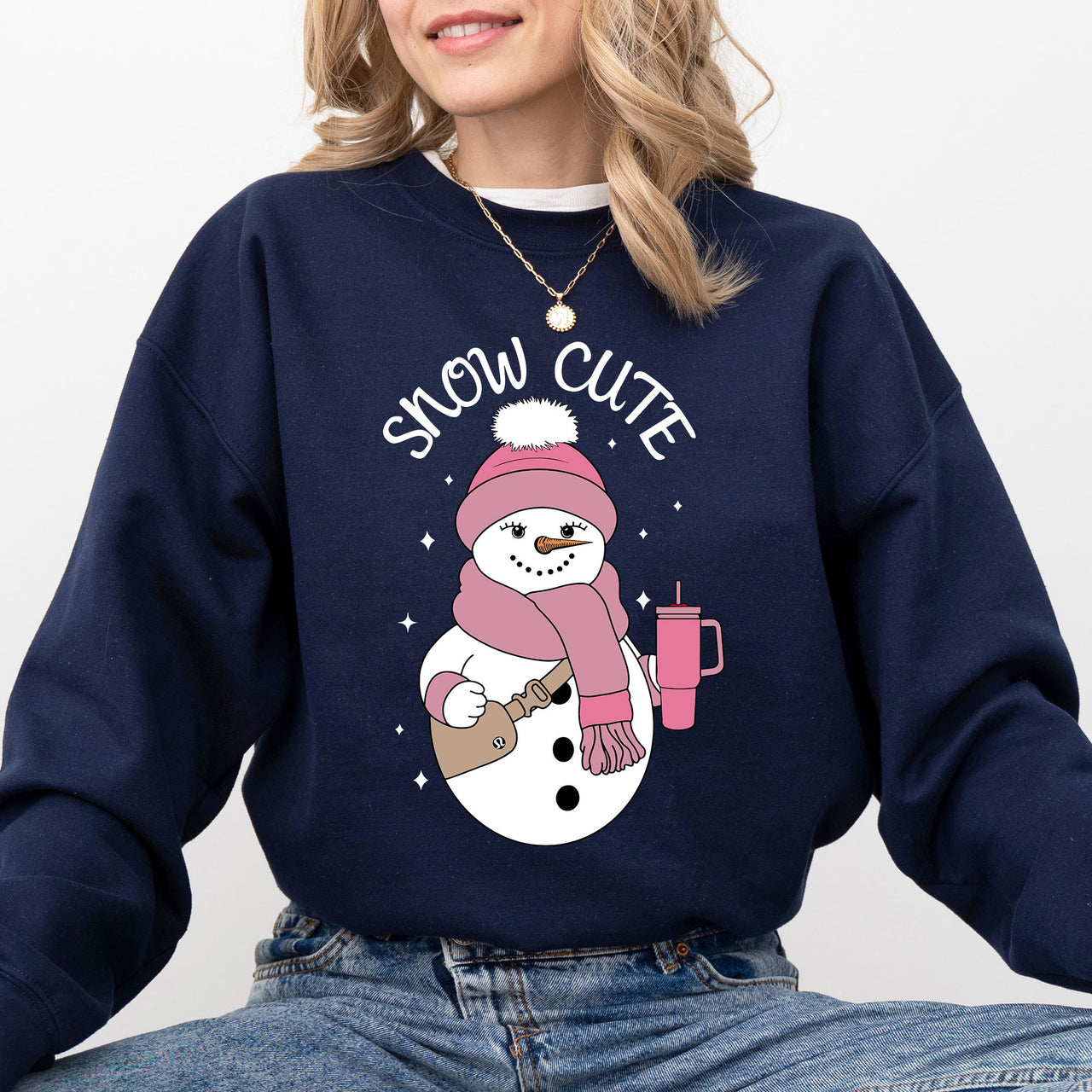 Snow Bougie Snowman Christmas Winter Xmas Festive Cozy Holiday Vibes Warm Seasonal Sweatshirt