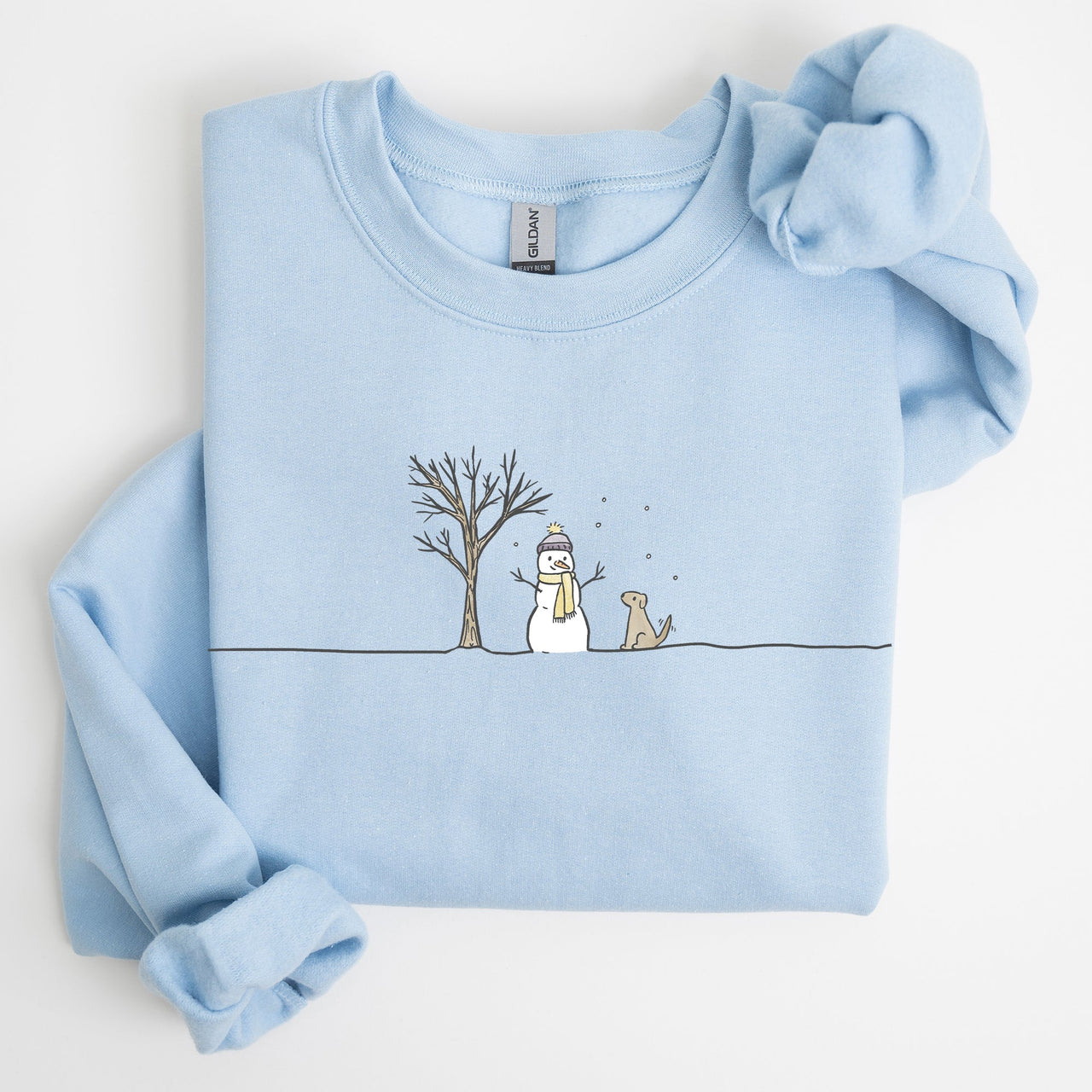 Snowman, Dog, Christmas, Winter, Santa, Xmas, Snow Graphic For Winter Holidays Sweatshirt