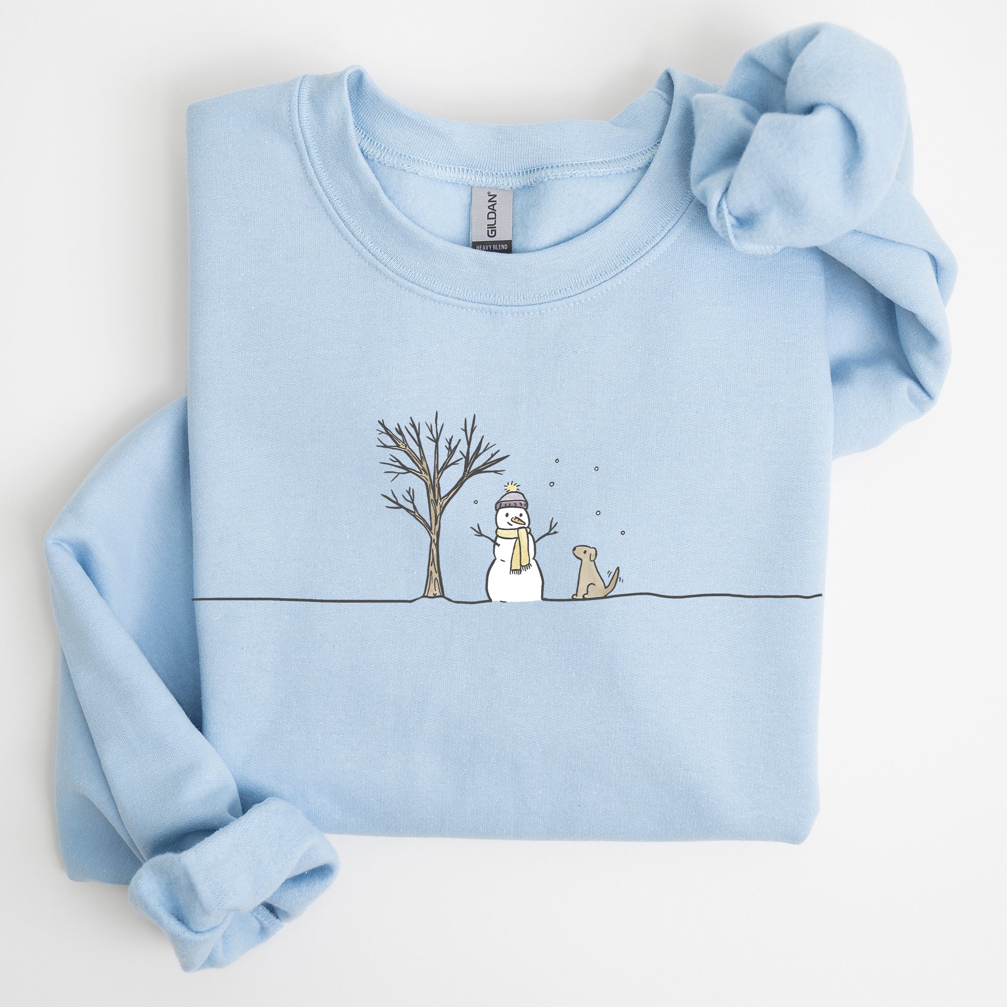Snowman, Dog, Christmas, Winter, Santa, Xmas, Snow Graphic For Winter Holidays Sweatshirt