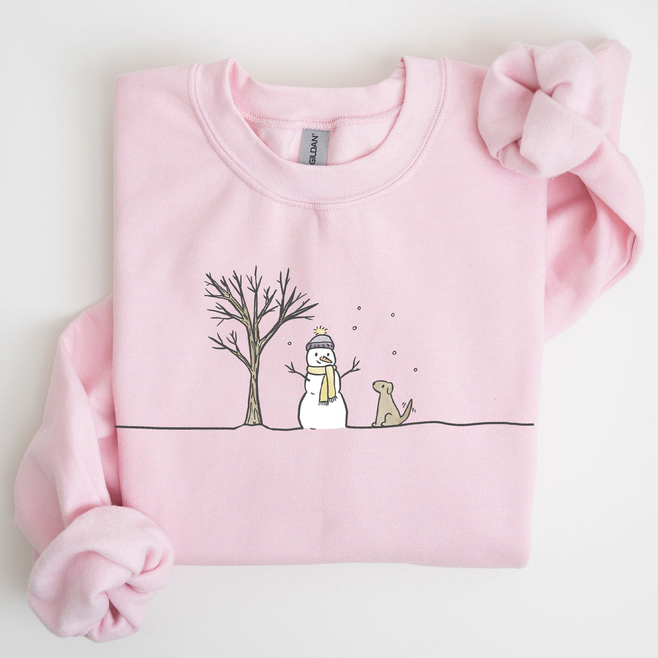 Snowman, Dog, Christmas, Winter, Santa, Xmas, Snow Graphic For Winter Holidays Sweatshirt