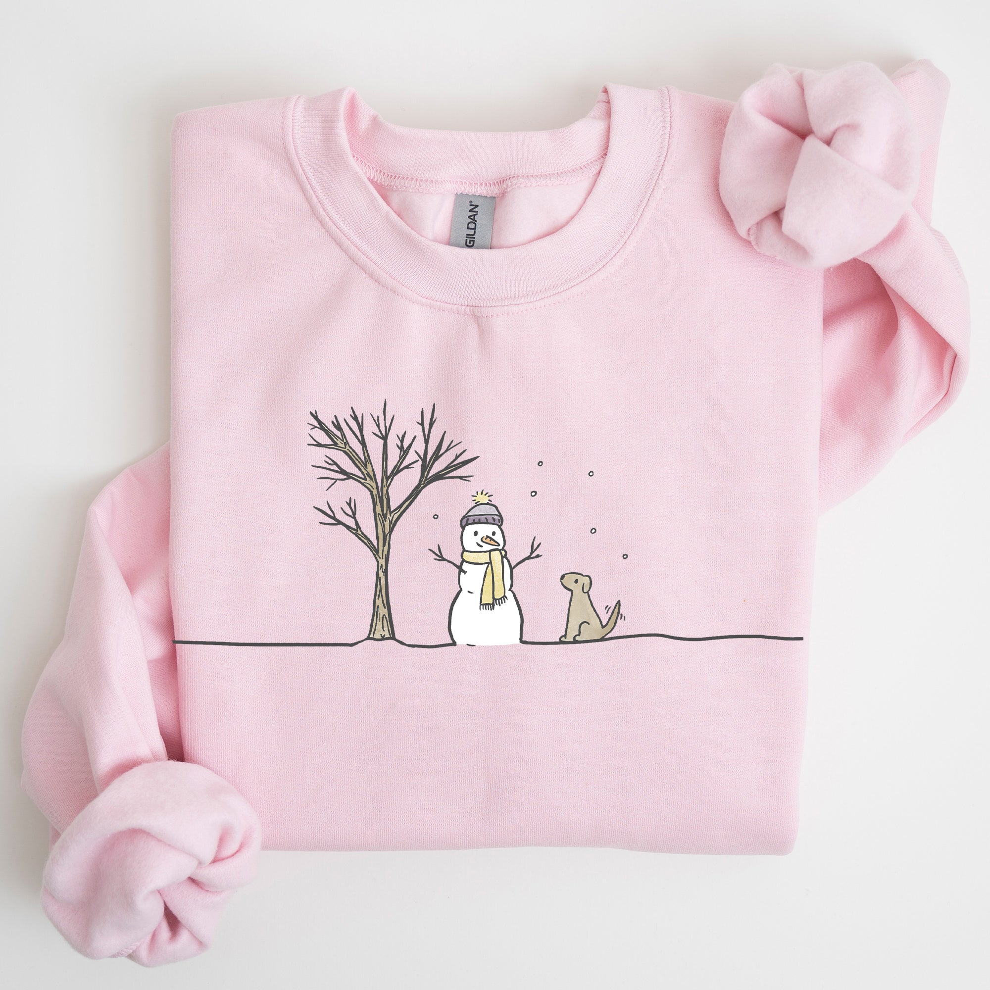 Snowman, Dog, Christmas, Winter, Santa, Xmas, Snow Graphic For Winter Holidays Sweatshirt