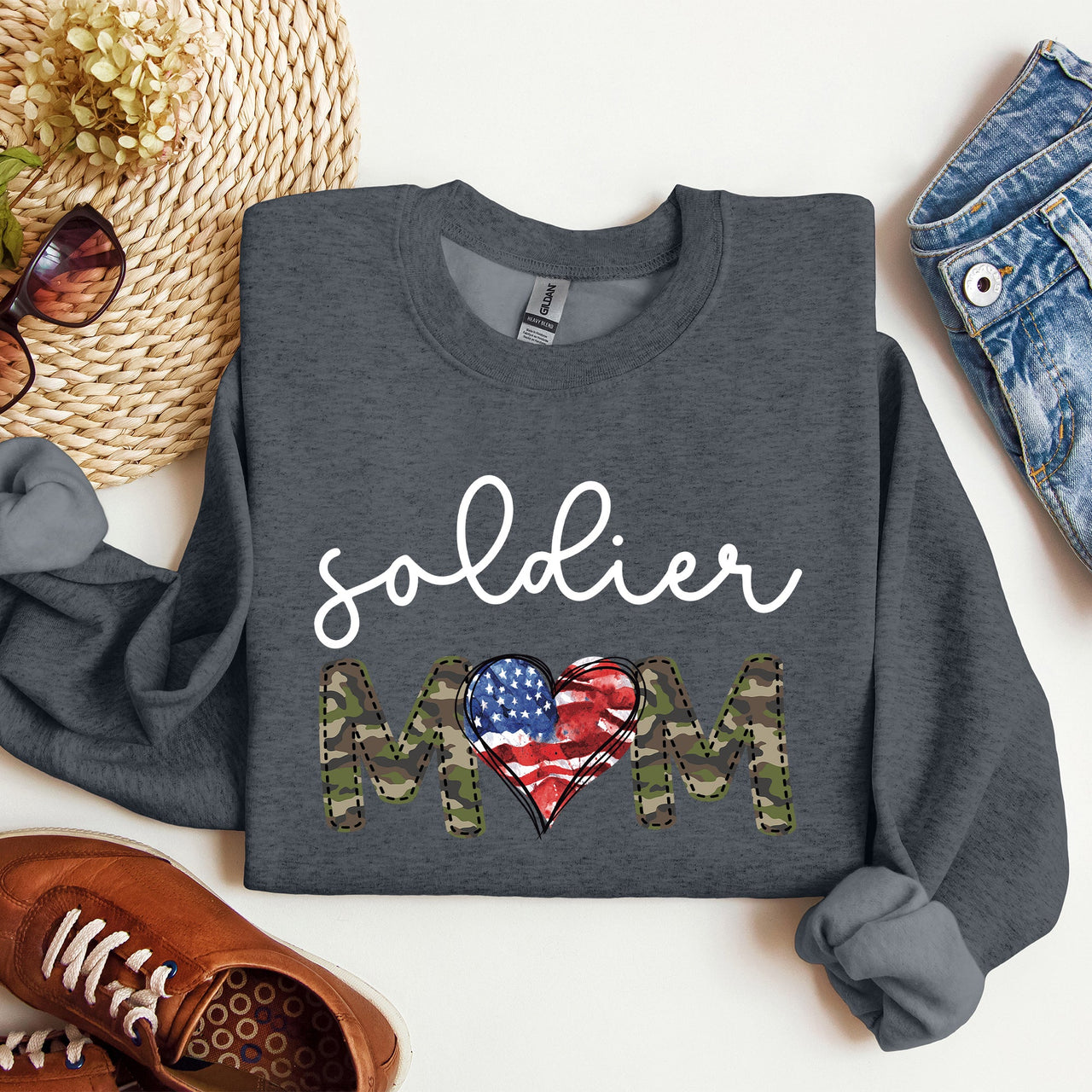Soldier Mom Military Armed Forces Proud Mama Of A Hero Mother's Day Edition Sweatshirt