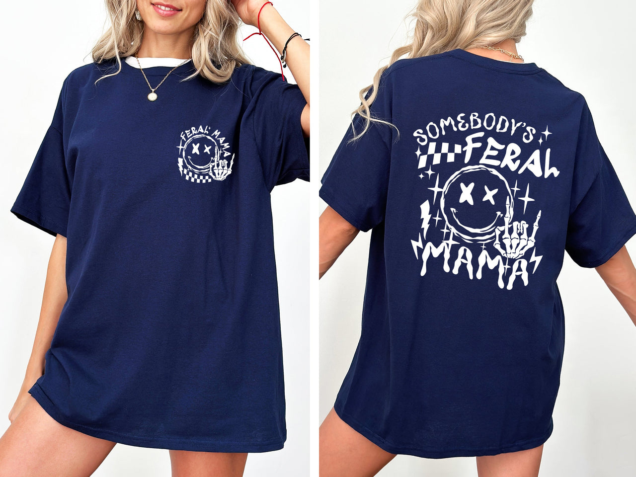 Somebody's Feral Mama Bold Statement And Whimsical Meme Edition Deluxe Comfort Colors Tee