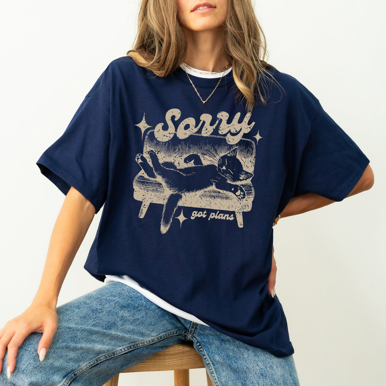Sorry, Got Plans Lazy Cat Aesthetic Meme For Cat Lovers Who Embrace Cozy Vibes Comfort Colors Tee