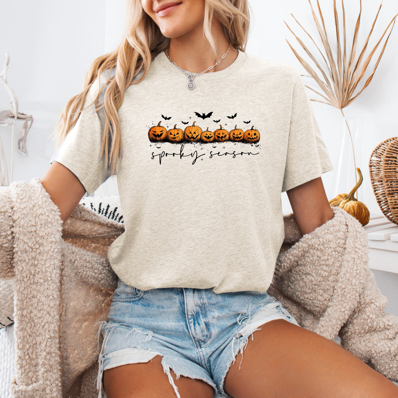 Spooky Season Pumpkin Patch Halloween Night Festive Collection Premium Graphic Tee
