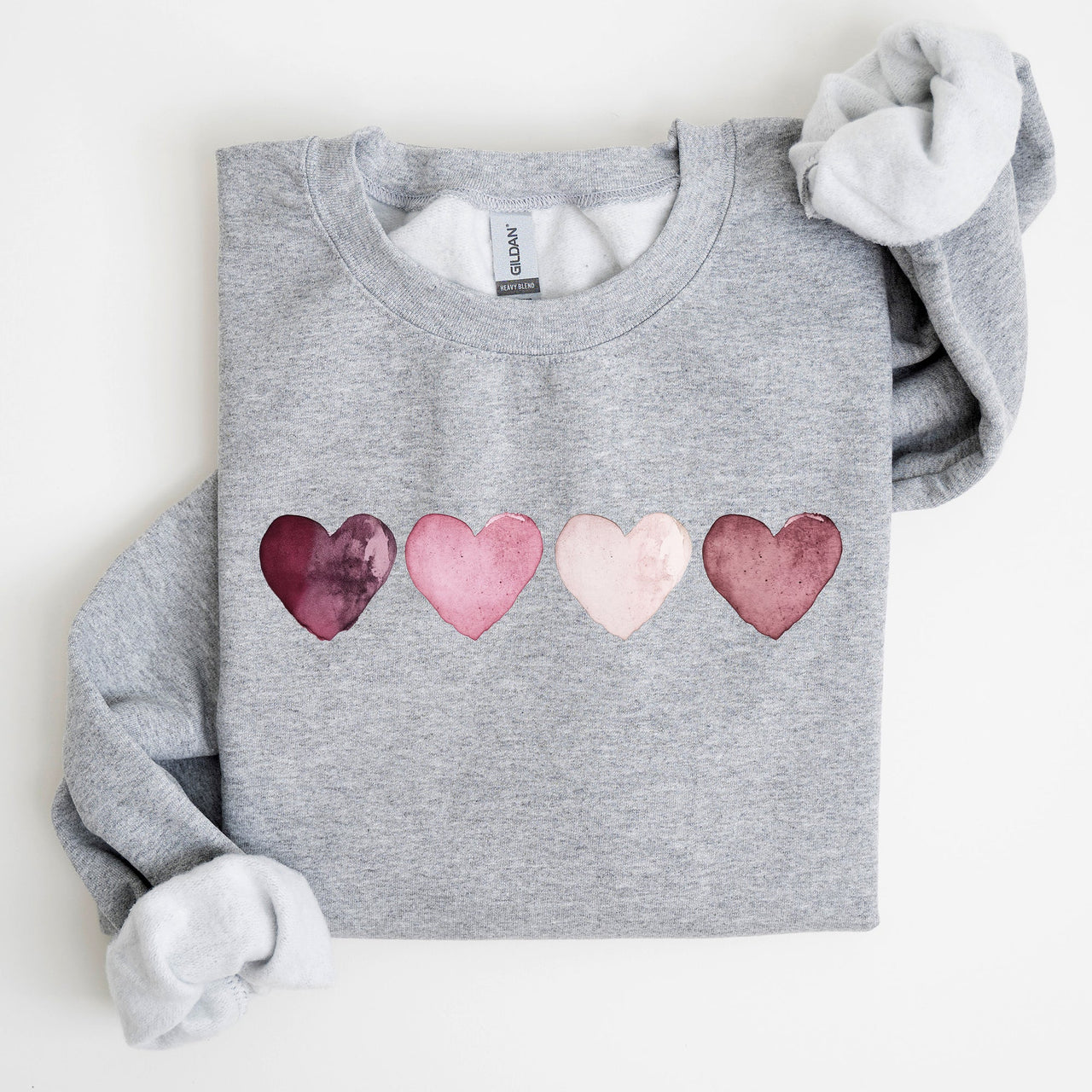 Valentine Hearts Retro Edition Graphic Love Motif Vintage Script Quote Sweatshirt
