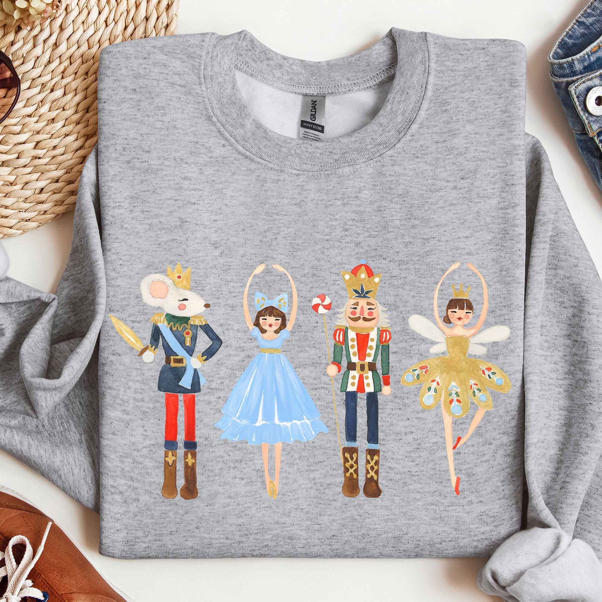 Nutcracker Ballet Christmas Scene Artwork Inspires Festive Ornaments And Classic Dance Imagery Sweatshirt
